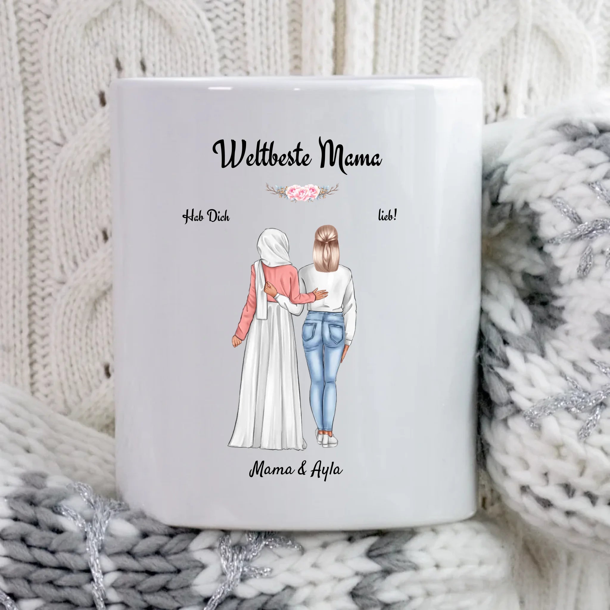 Geschenk Tasse Mutter Tochter muslimischer Kleidung Kopftuch Burqa Hidschäb - Cantty