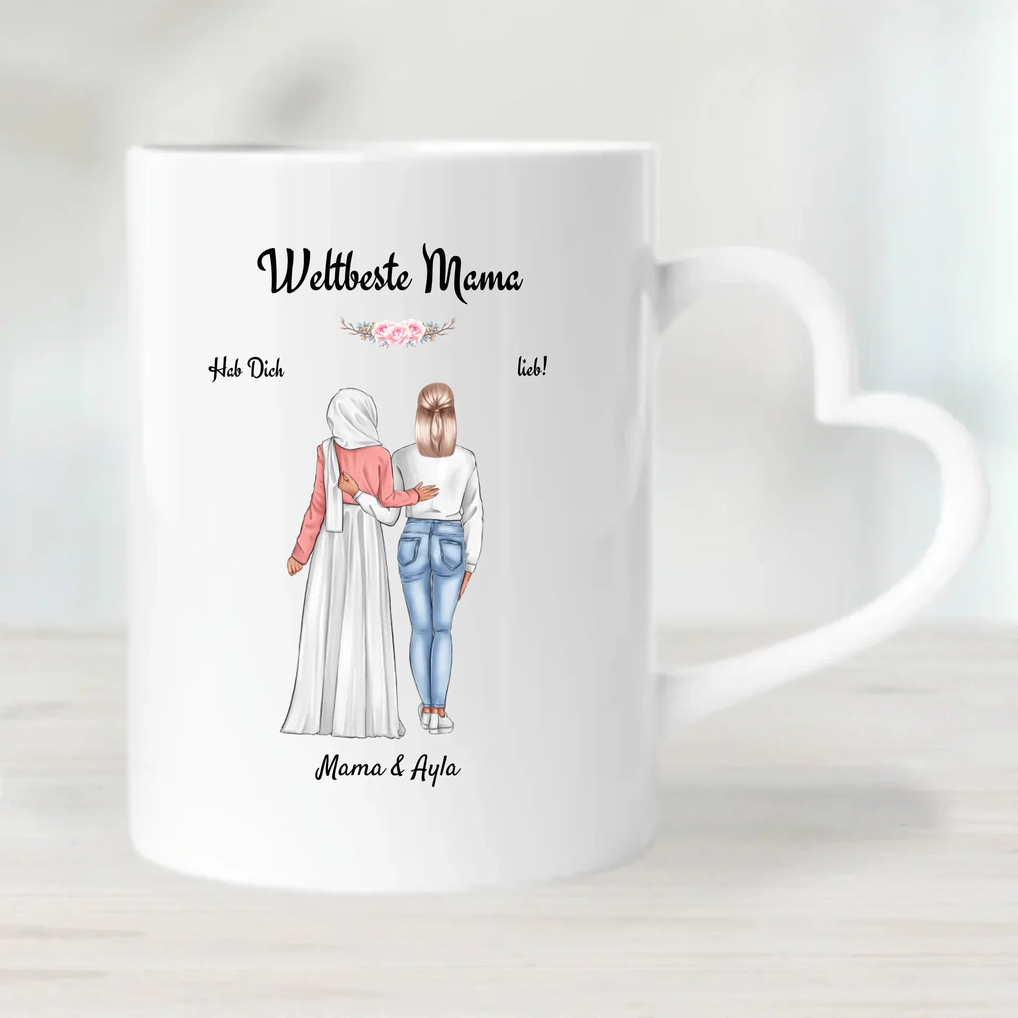 Geschenk Tasse Mutter Tochter muslimischer Kleidung Kopftuch Burqa Hidschäb - Cantty