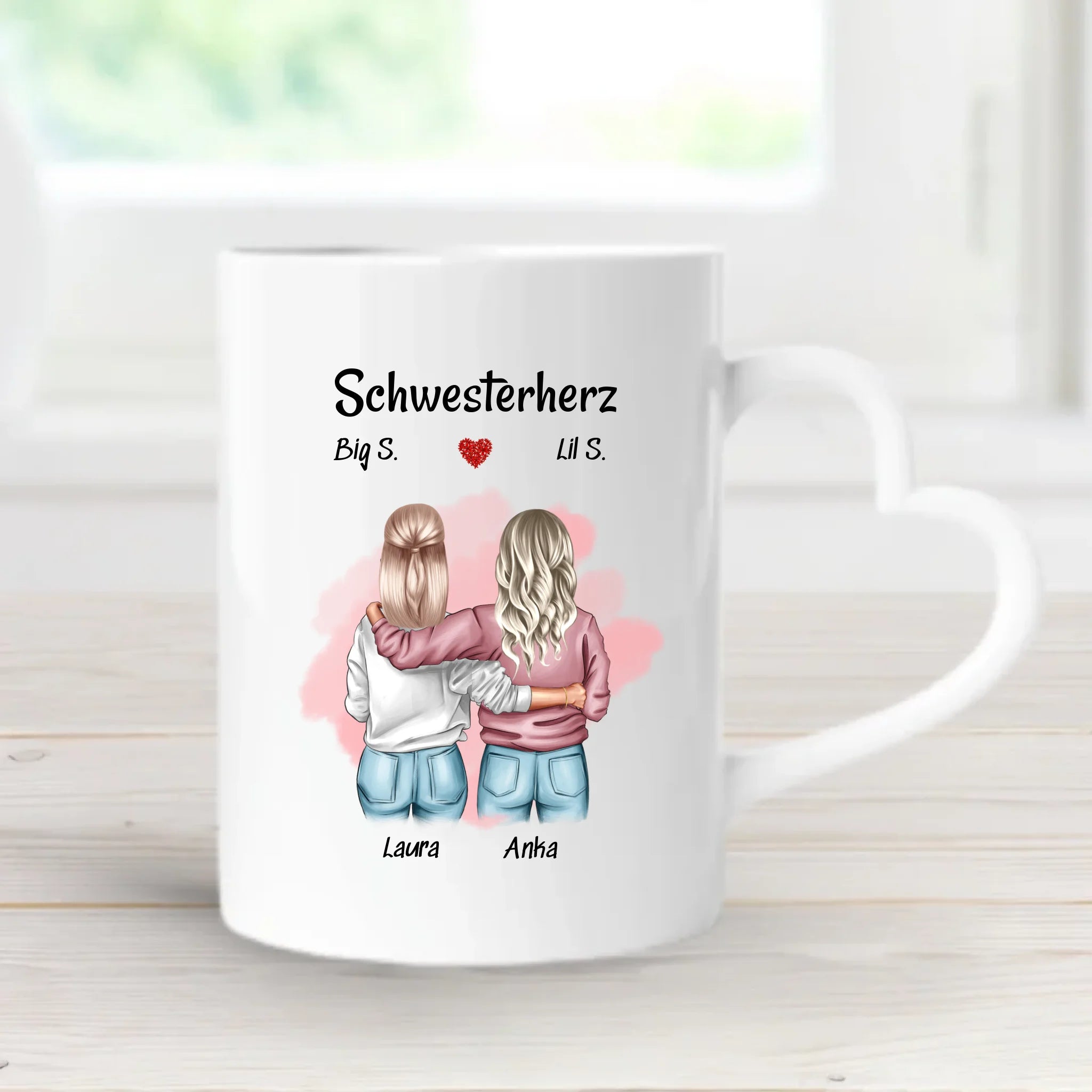 Große & Kleine Schwester Tasse Geschenk personalisiert - Cantty