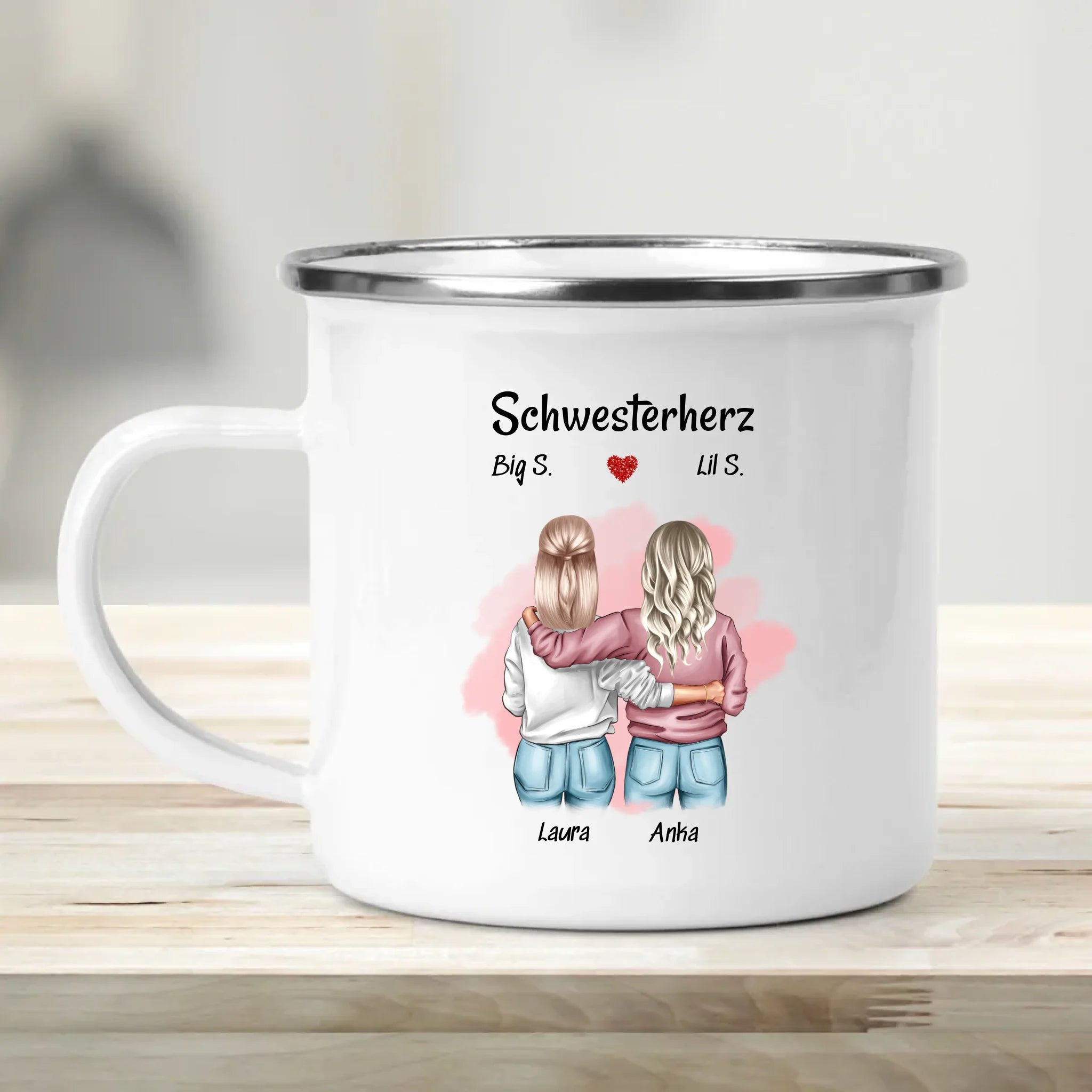 Große & Kleine Schwester Tasse Geschenk personalisiert - Cantty