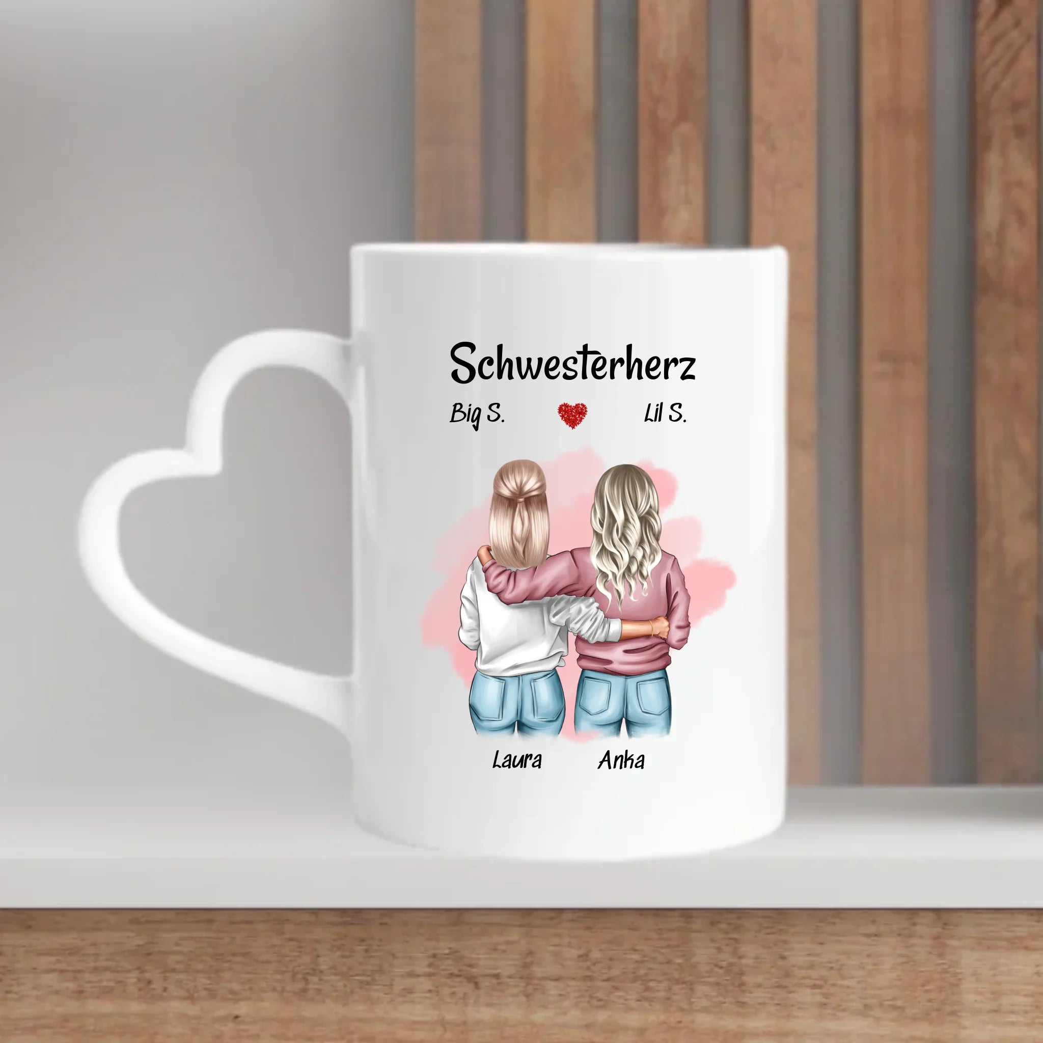 Große & Kleine Schwester Tasse Geschenk personalisiert - Cantty