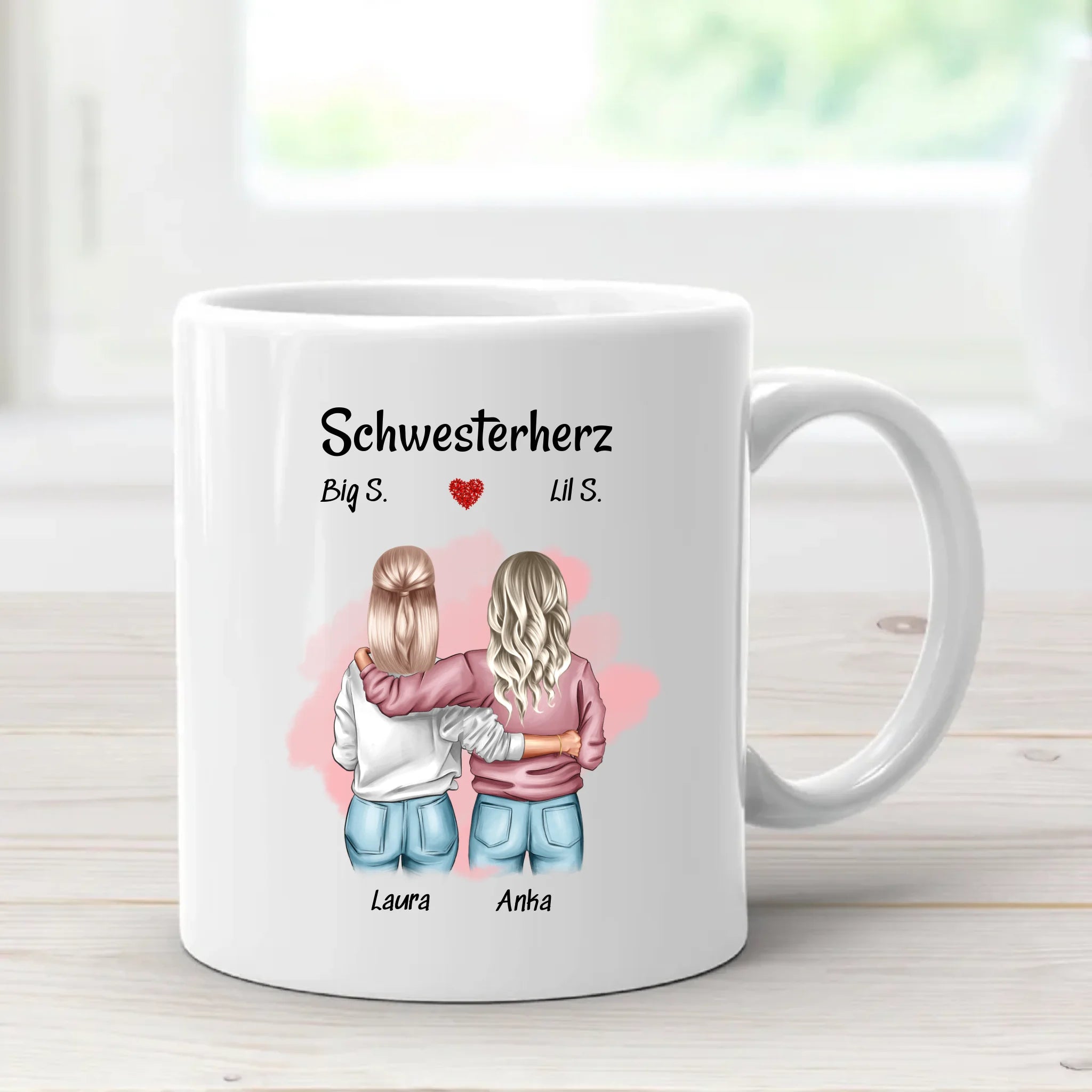 Große & Kleine Schwester Tasse Geschenk personalisiert - Cantty