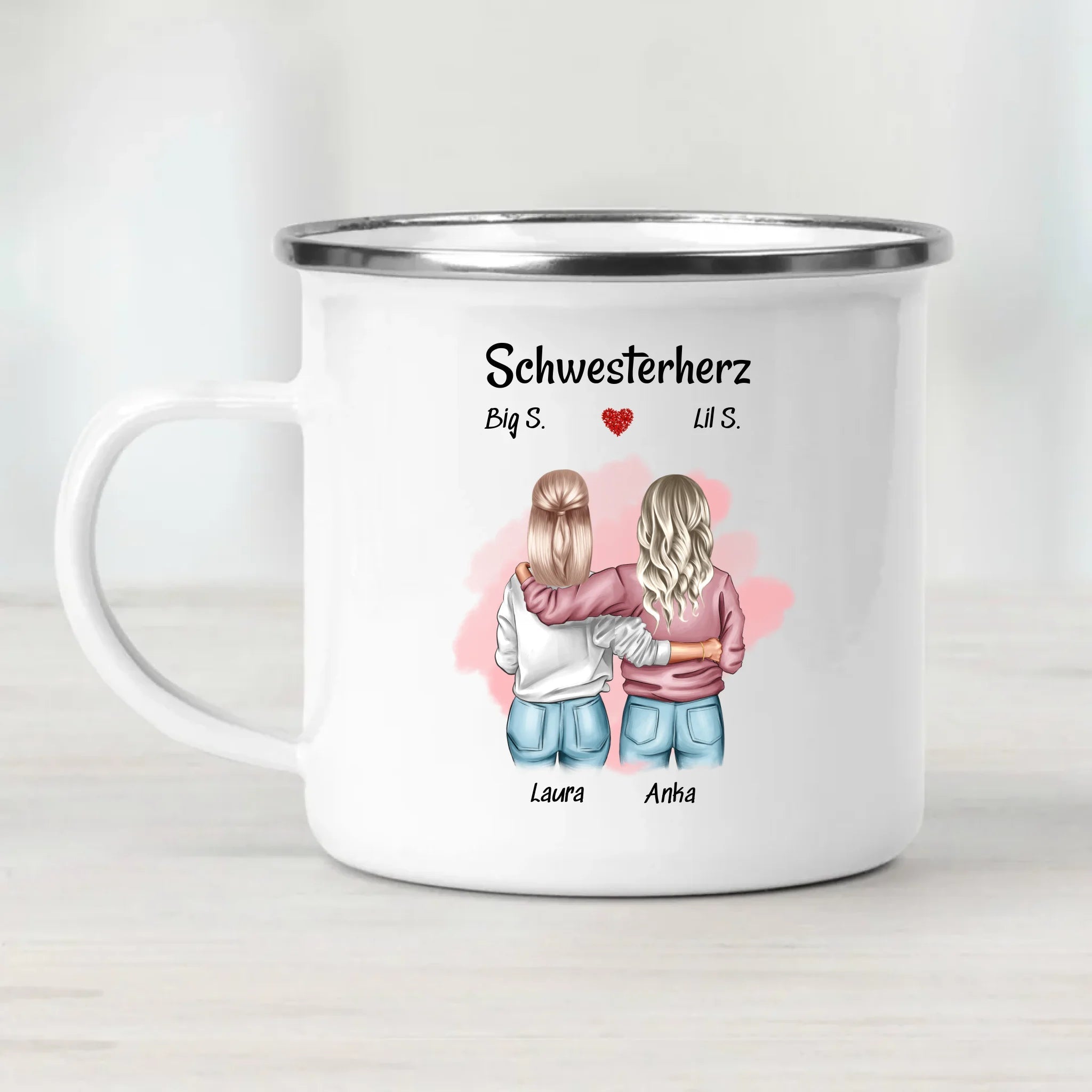 Große & Kleine Schwester Tasse Geschenk personalisiert - Cantty