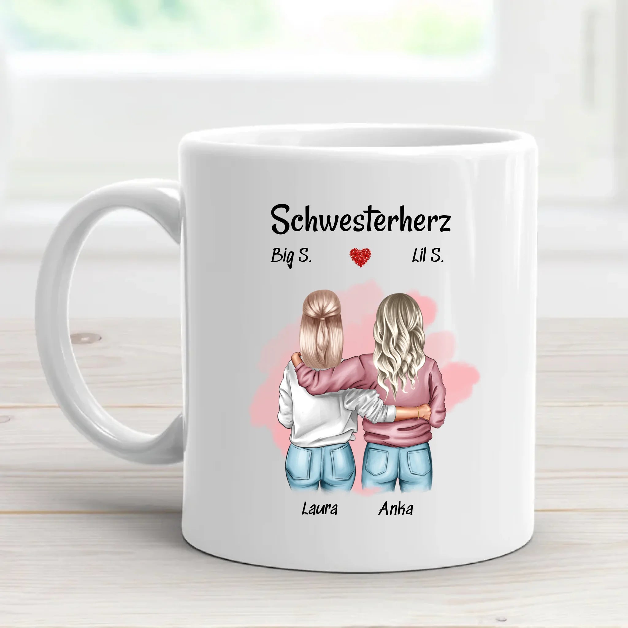Große & Kleine Schwester Tasse Geschenk personalisiert - Cantty