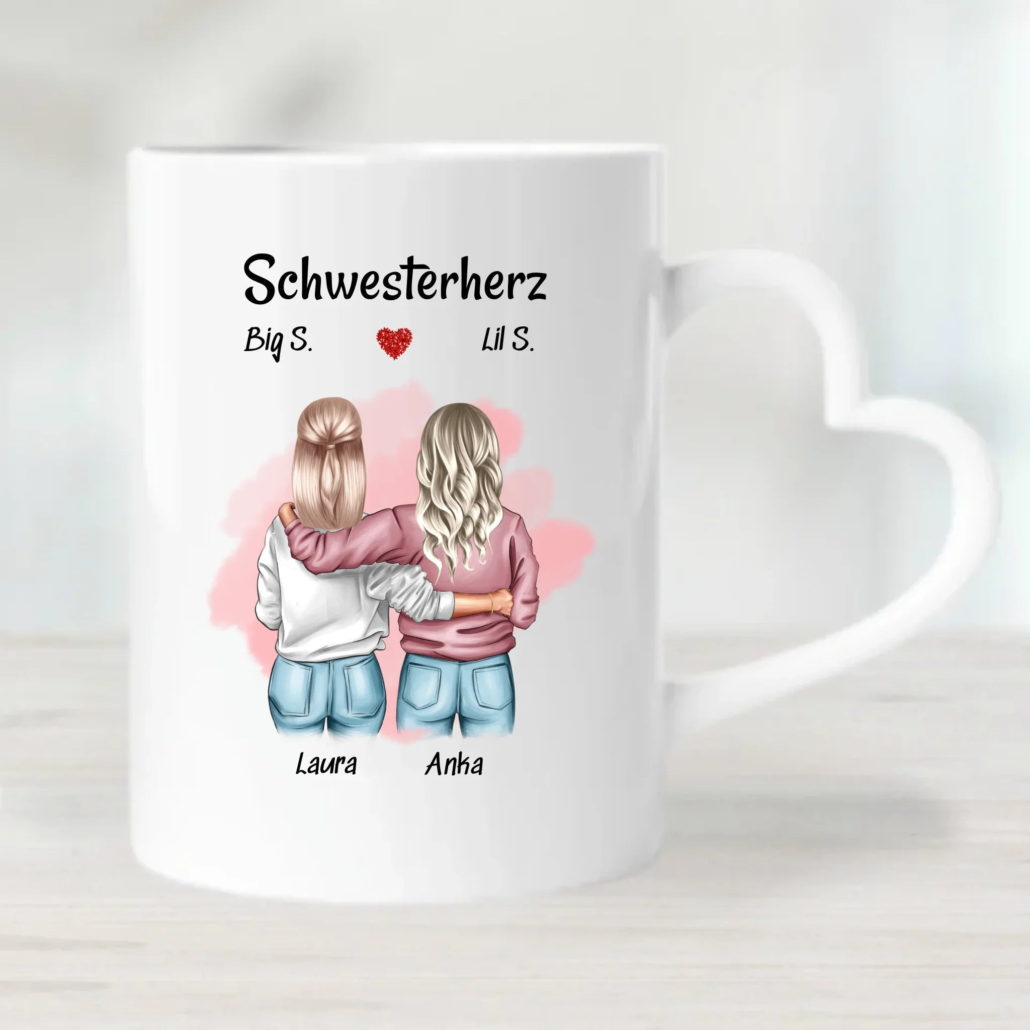 Große & Kleine Schwester Tasse Geschenk personalisiert - Cantty