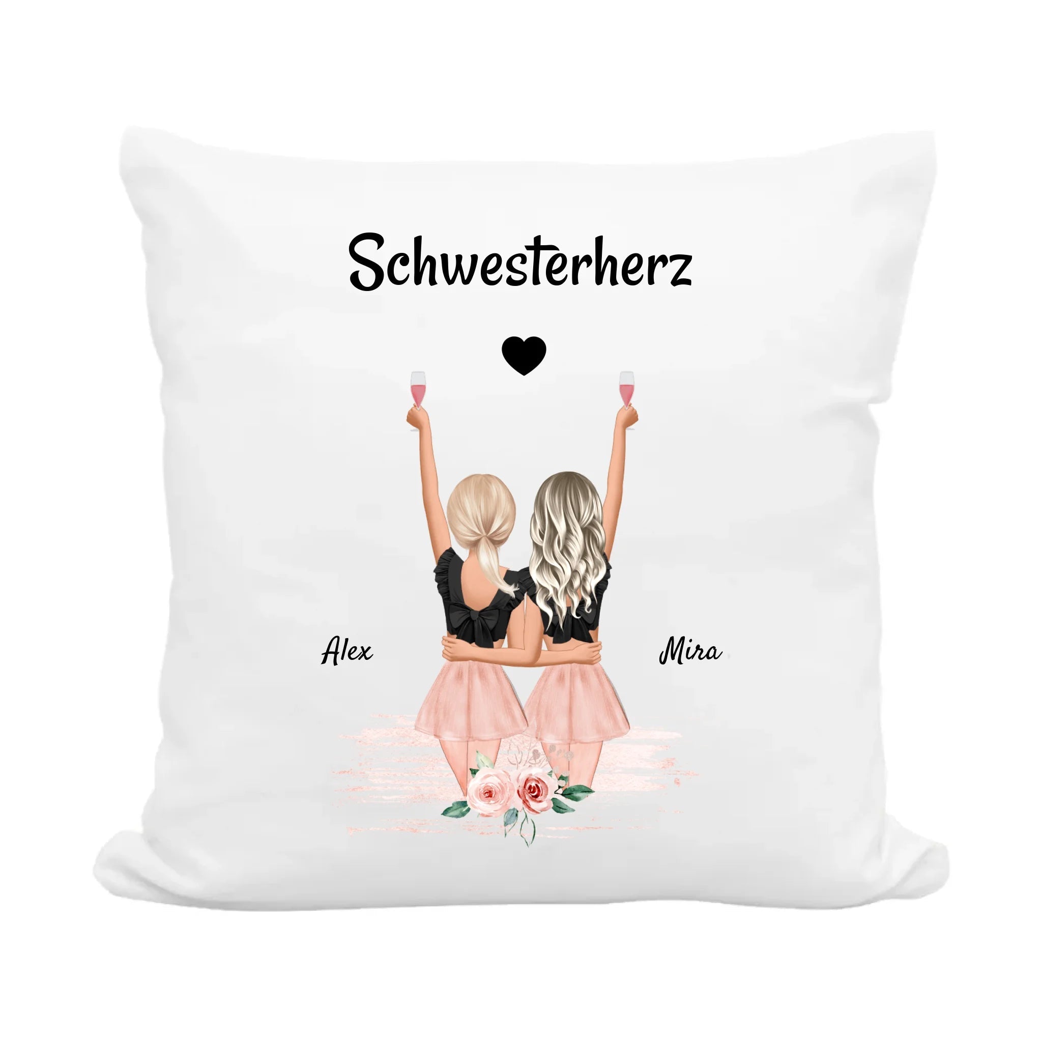 Große und Kleine Schwester Geschenk Kissen mit Spruch - Cantty