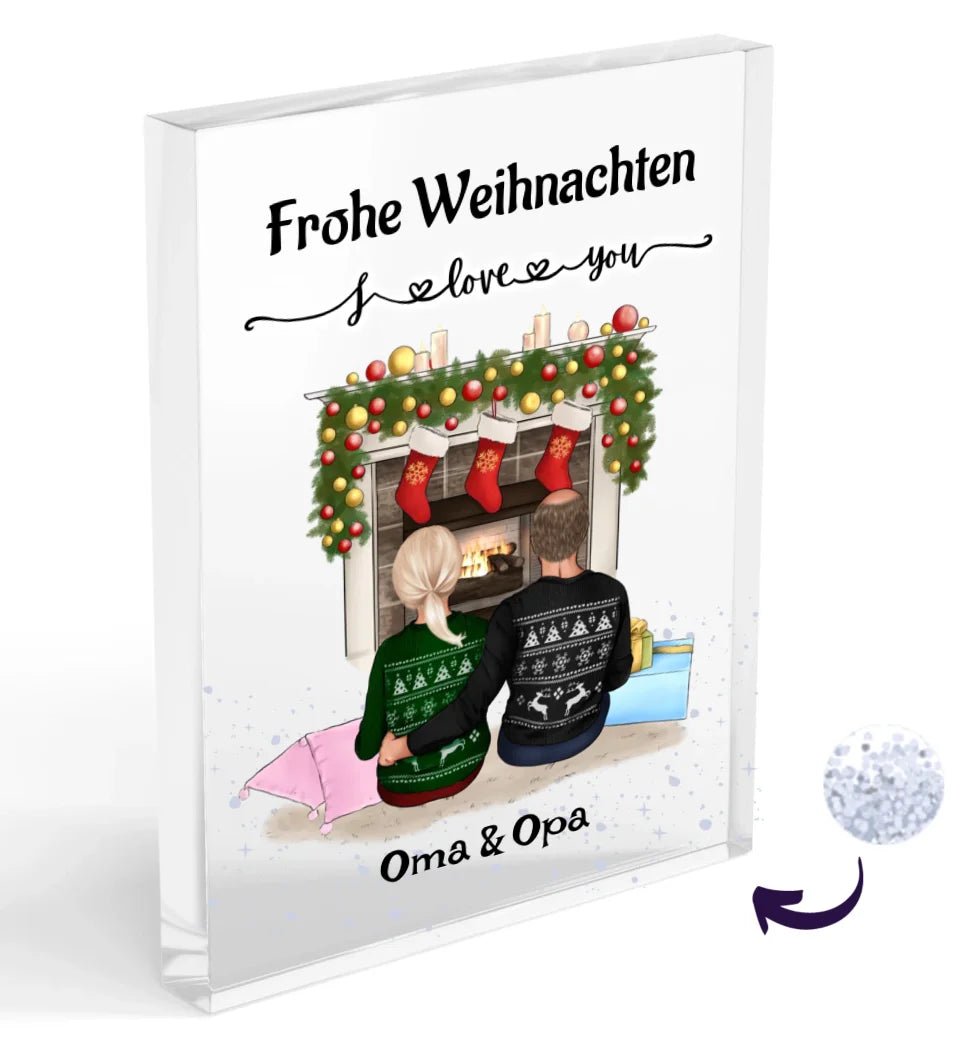 Großeltern Weihnachten Geschenk Acrylglas Bild - Cantty
