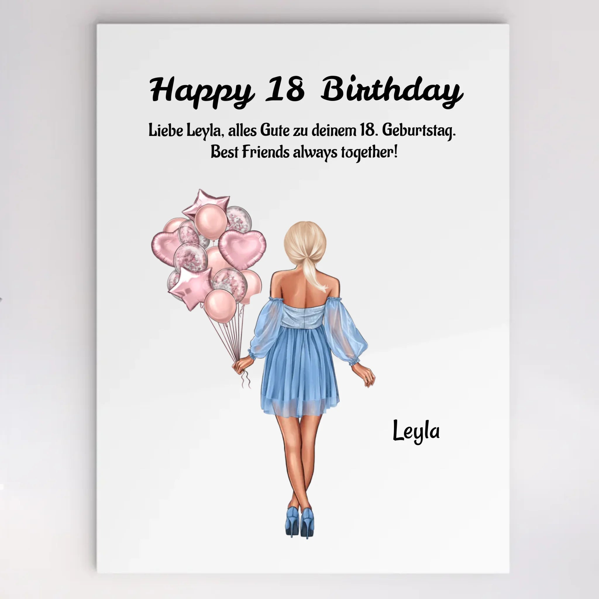 Happy 18 Birthday Mädchen Acrylglas Geschenk personalisiert - Cantty