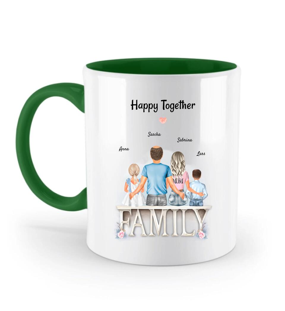 Happy Family Geschenk Tasse Eltern und 1 - 2 Kinder - Cantty
