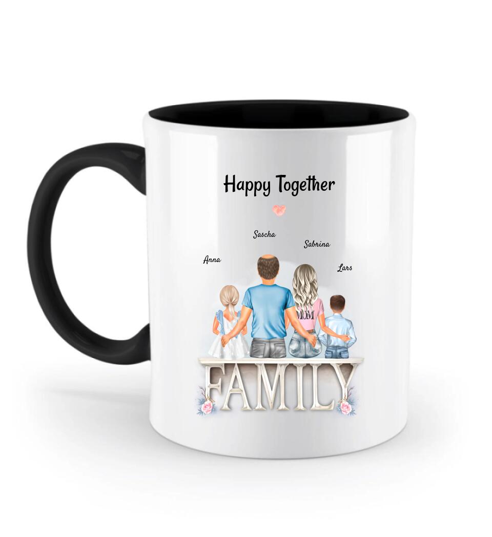 Happy Family Geschenk Tasse Eltern und 1 - 2 Kinder - Cantty