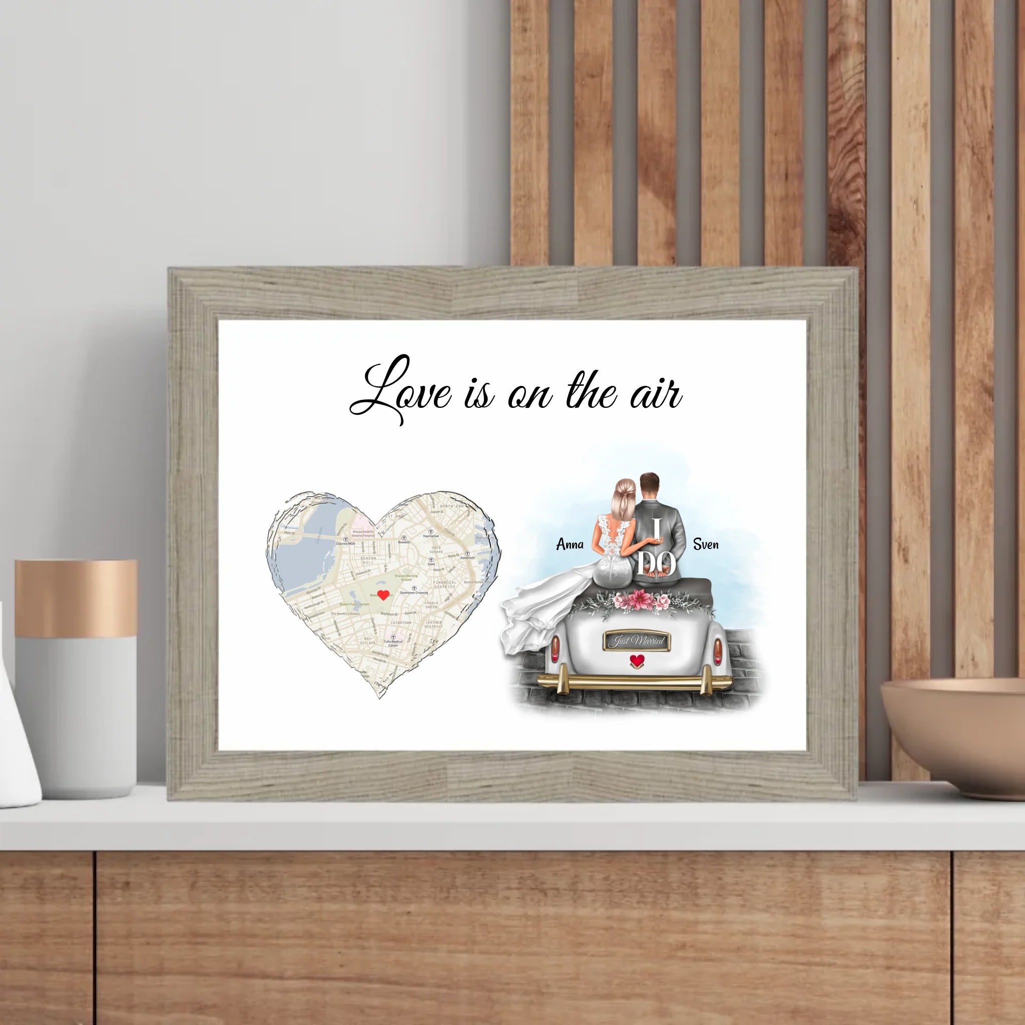 Hochzeit Geschenk Poster für Hochzeitspaar personalisierbar - Cantty