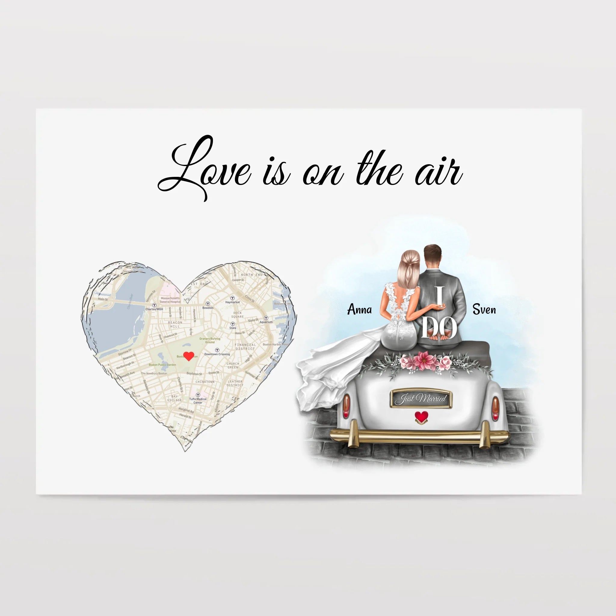 Hochzeit Geschenk Poster für Hochzeitspaar personalisierbar - Cantty