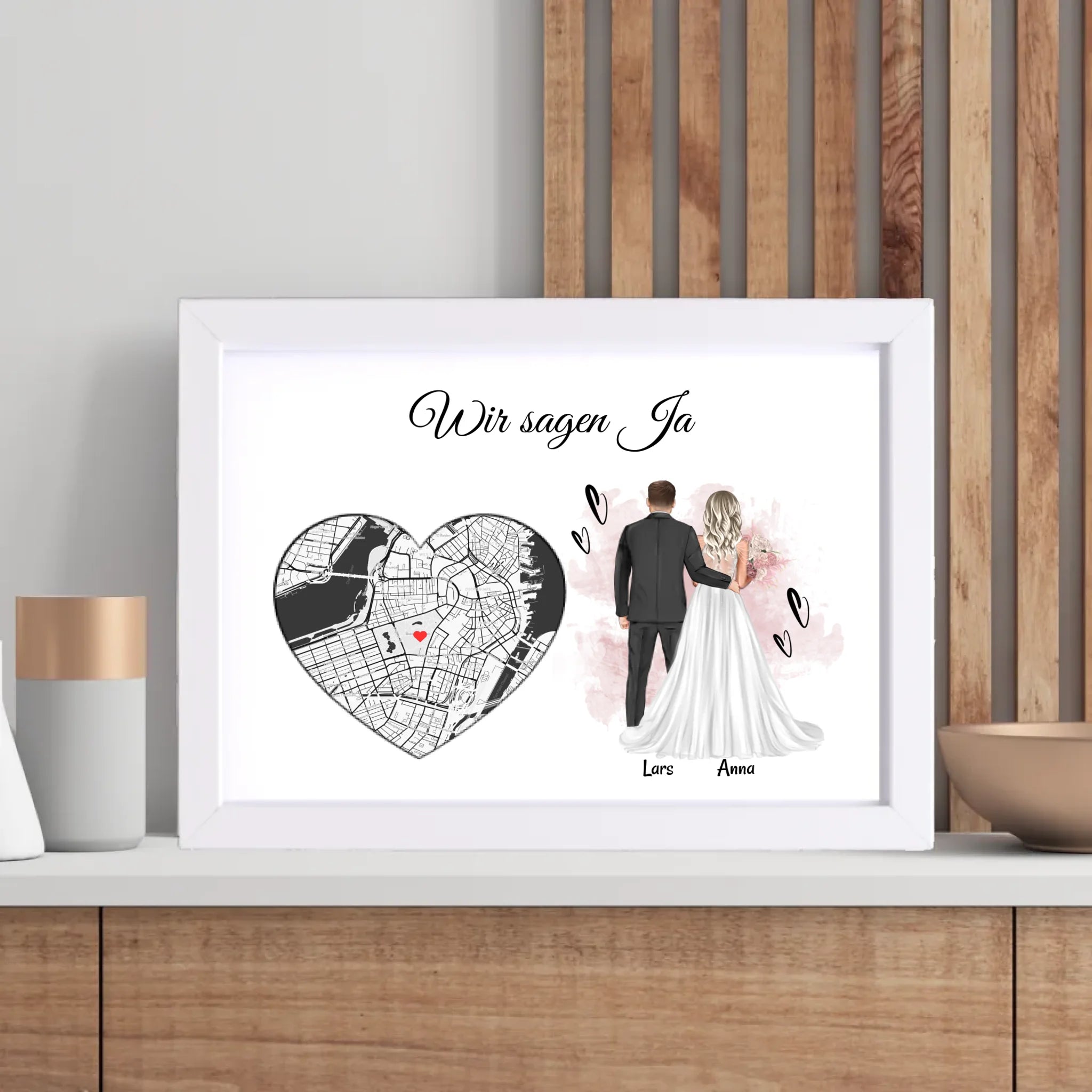 Hochzeitsgeschenk Brautpaar Poster personalisierbar - Cantty