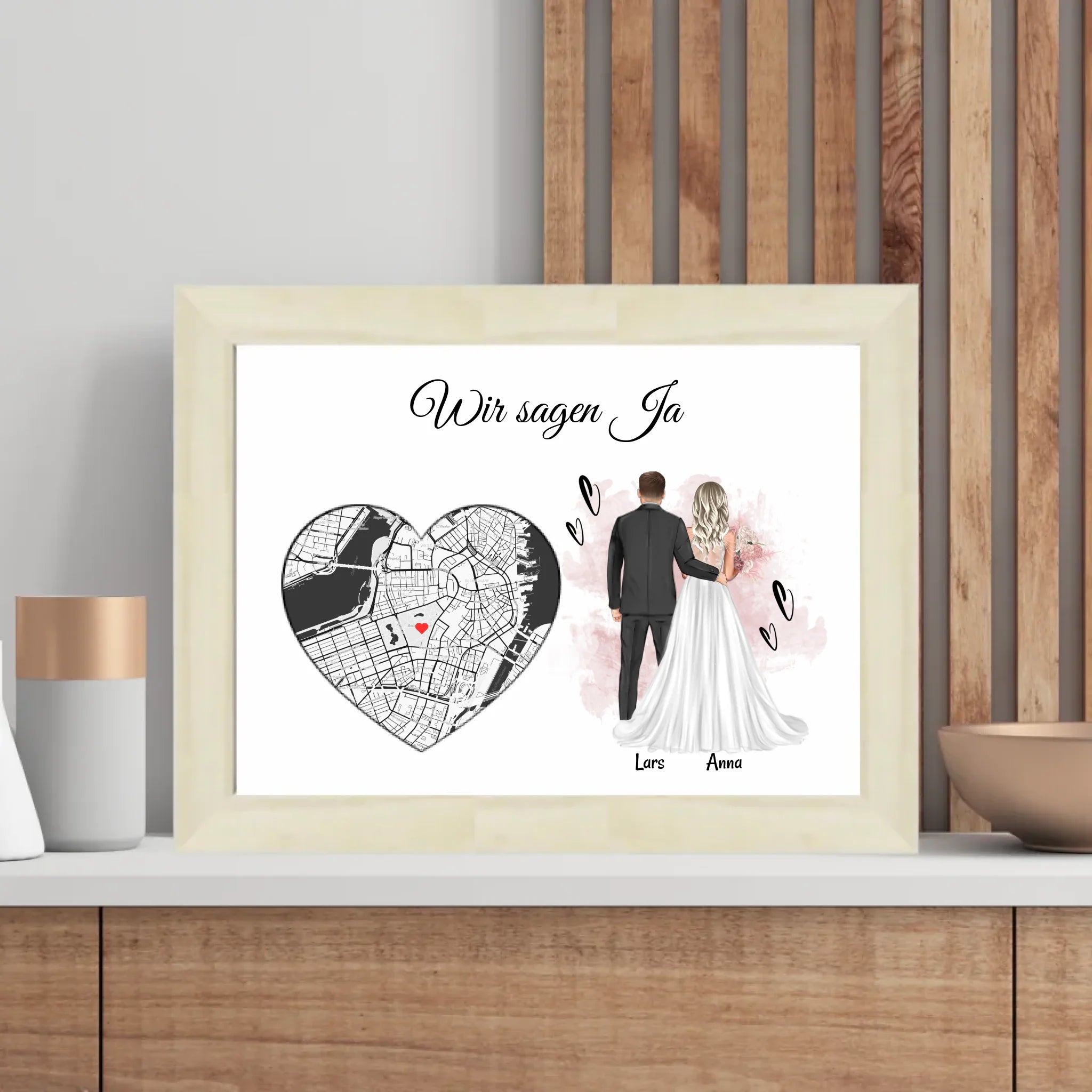 Hochzeitsgeschenk Brautpaar Poster personalisierbar - Cantty