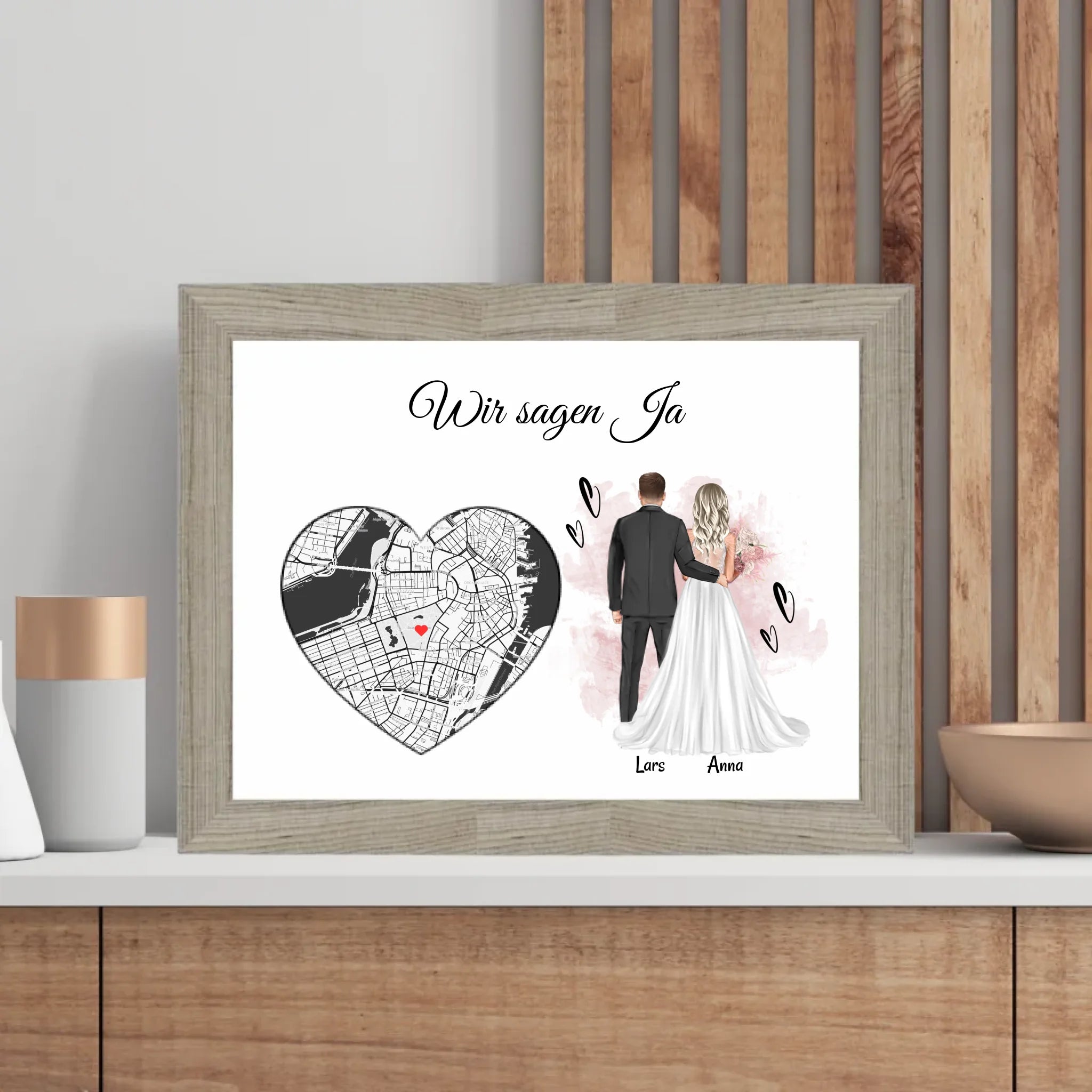 Hochzeitsgeschenk Brautpaar Poster personalisierbar - Cantty