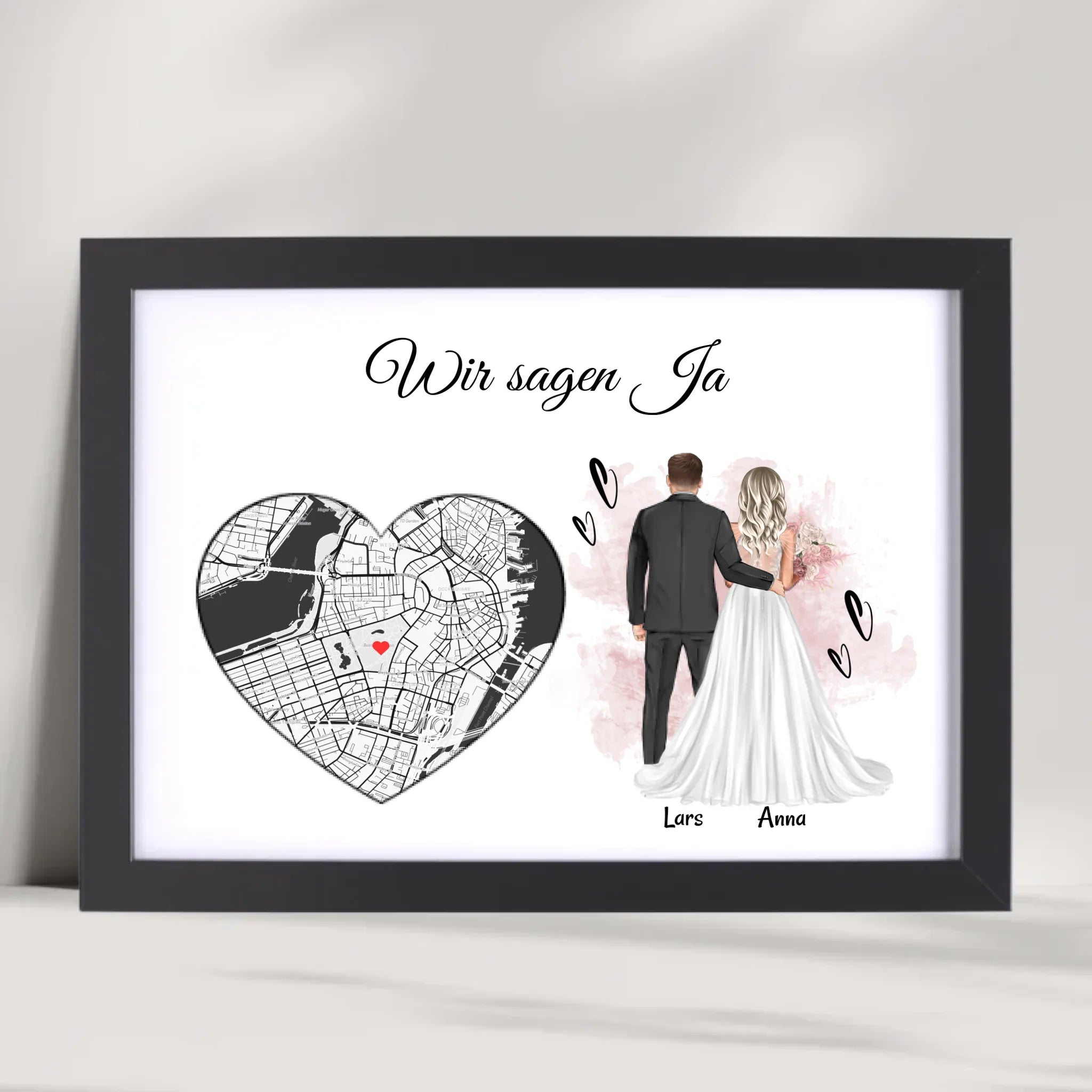 Hochzeitsgeschenk Brautpaar Poster personalisierbar - Cantty