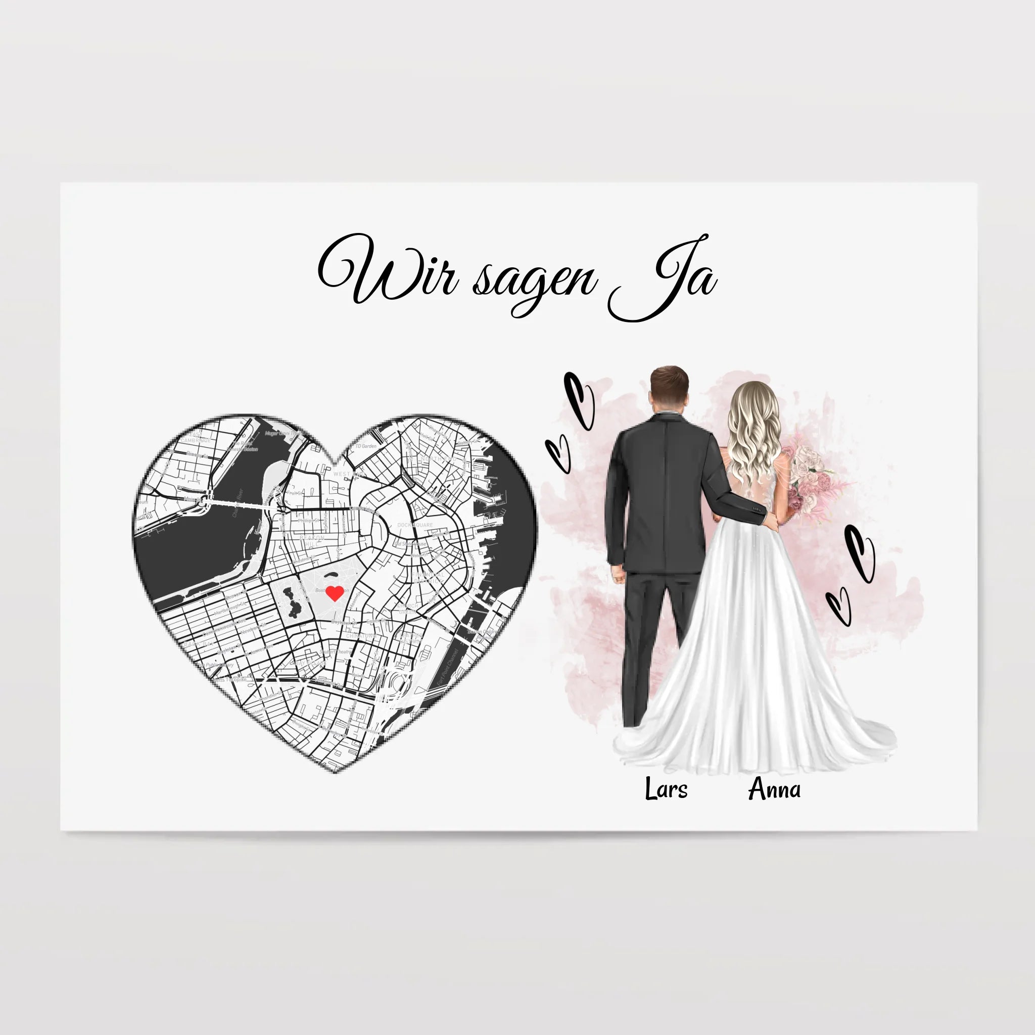 Hochzeitsgeschenk Brautpaar Poster personalisierbar - Cantty