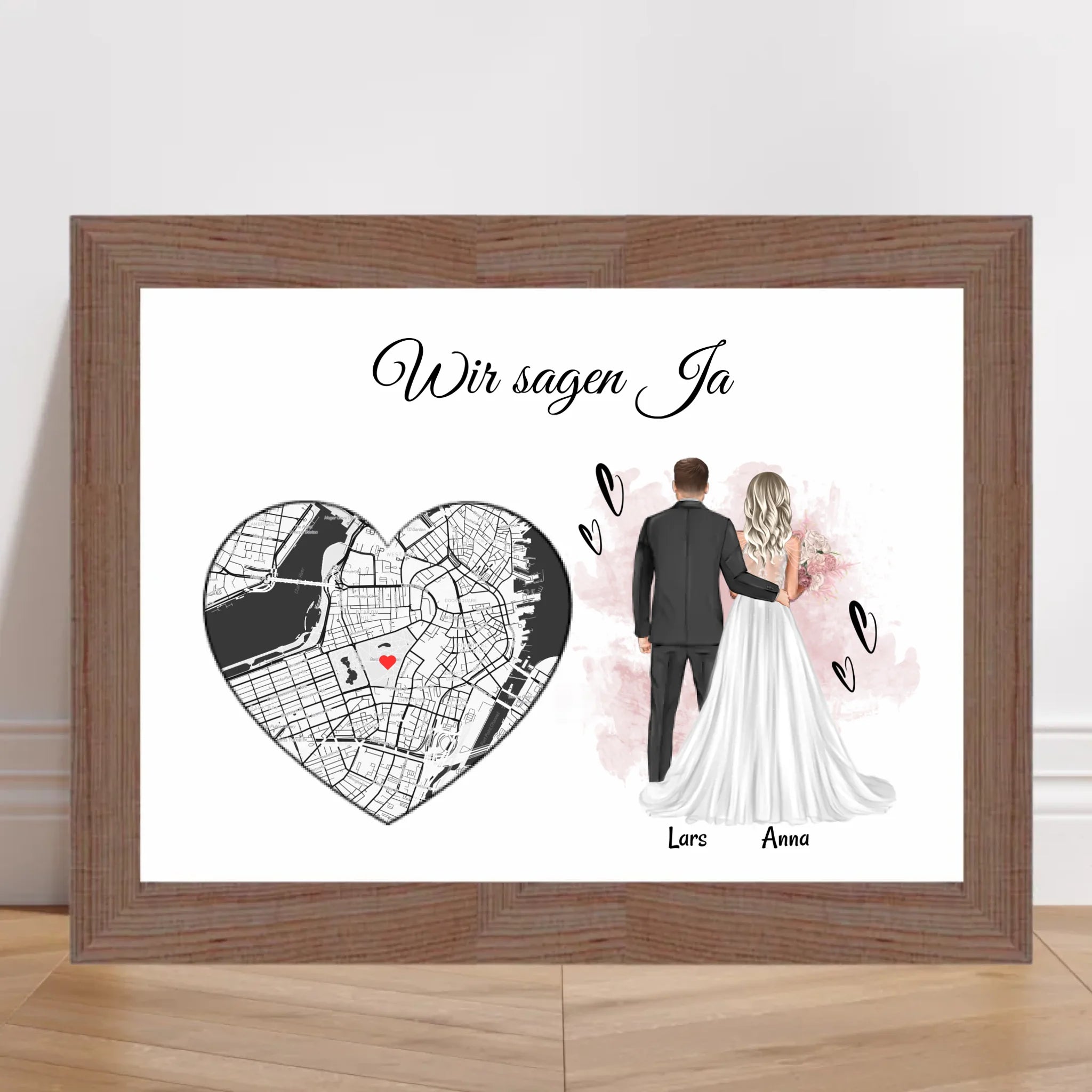 Hochzeitsgeschenk Brautpaar Poster personalisierbar - Cantty