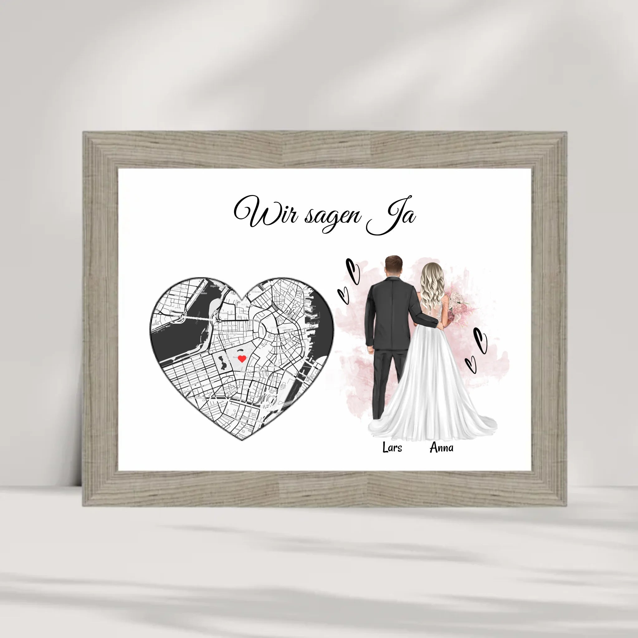 Hochzeitsgeschenk Brautpaar Poster personalisierbar - Cantty