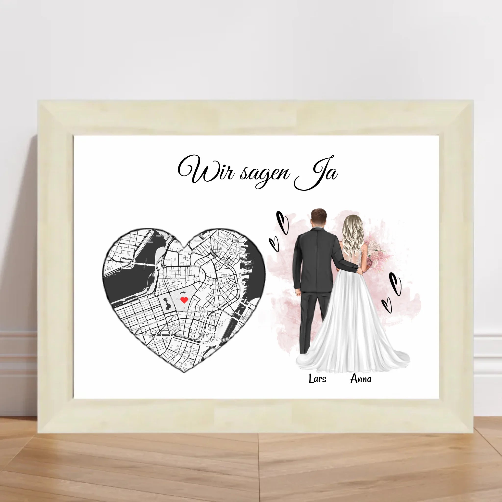 Hochzeitsgeschenk Brautpaar Poster personalisierbar - Cantty