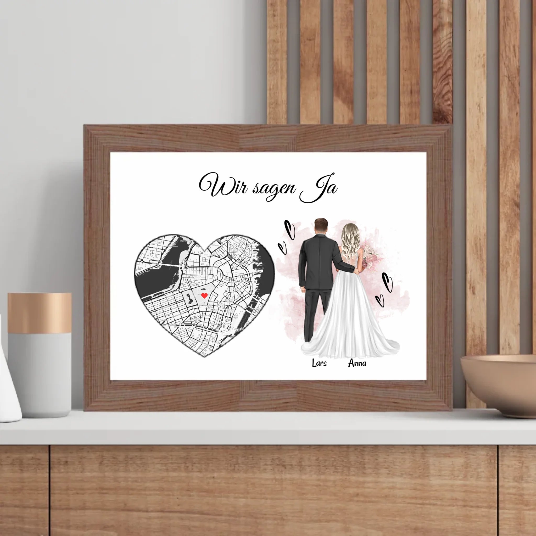 Hochzeitsgeschenk Brautpaar Poster personalisierbar - Cantty