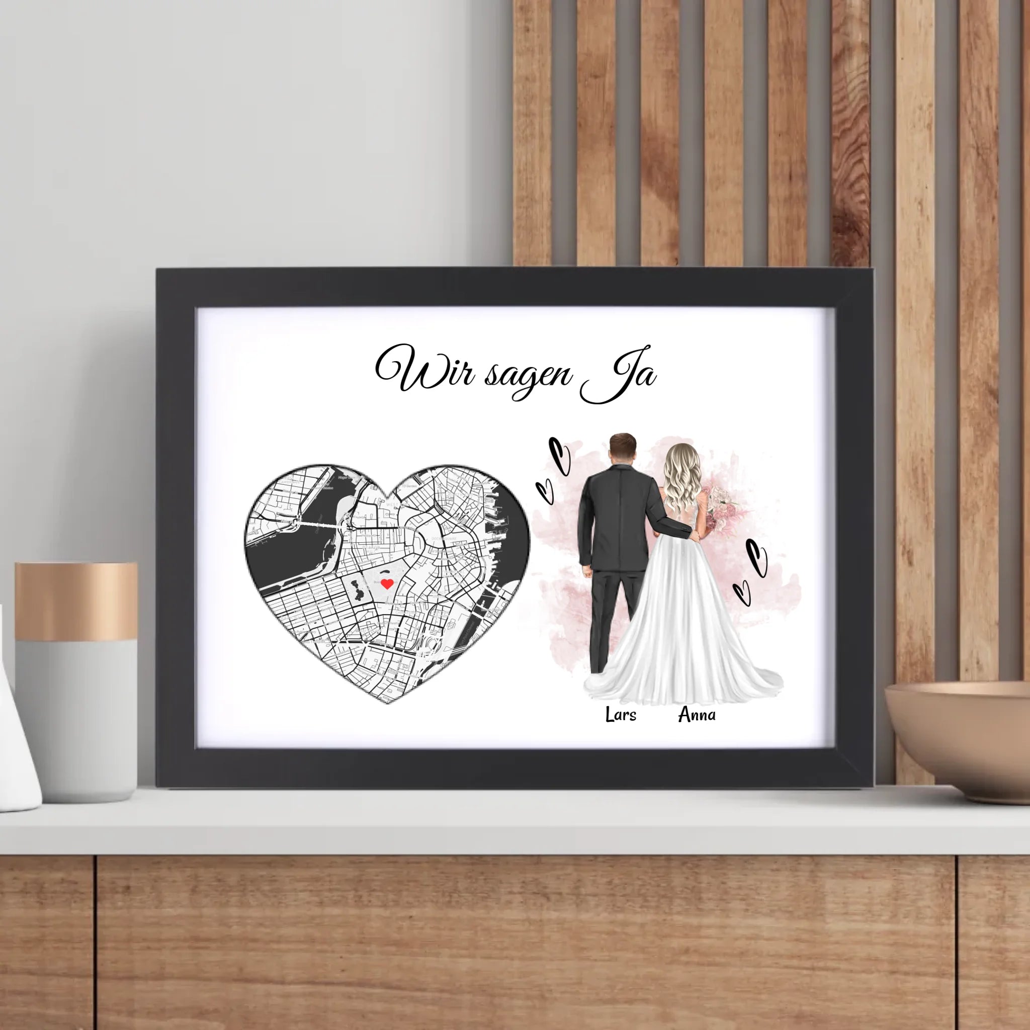 Hochzeitsgeschenk Brautpaar Poster personalisierbar - Cantty