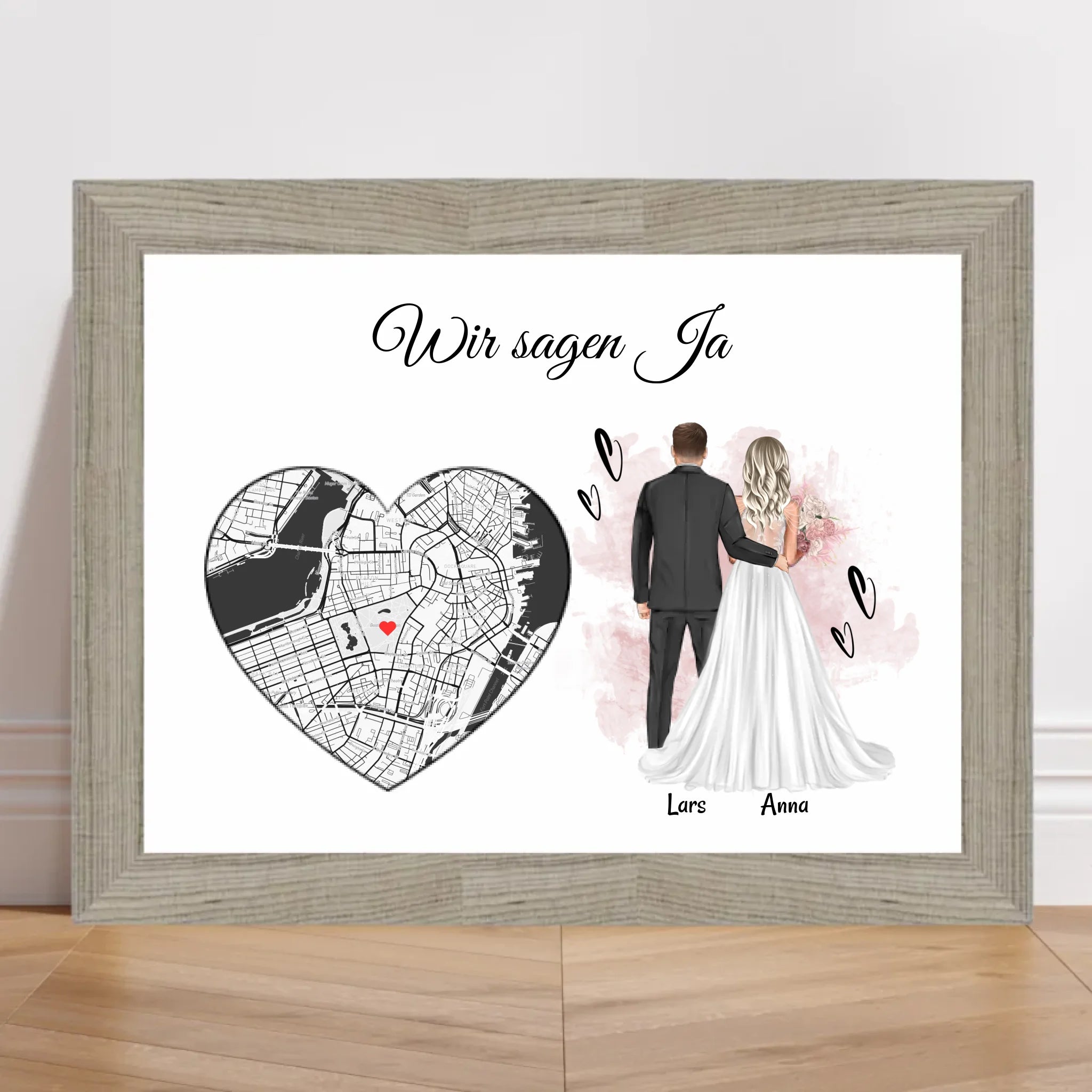 Hochzeitsgeschenk Brautpaar Poster personalisierbar - Cantty