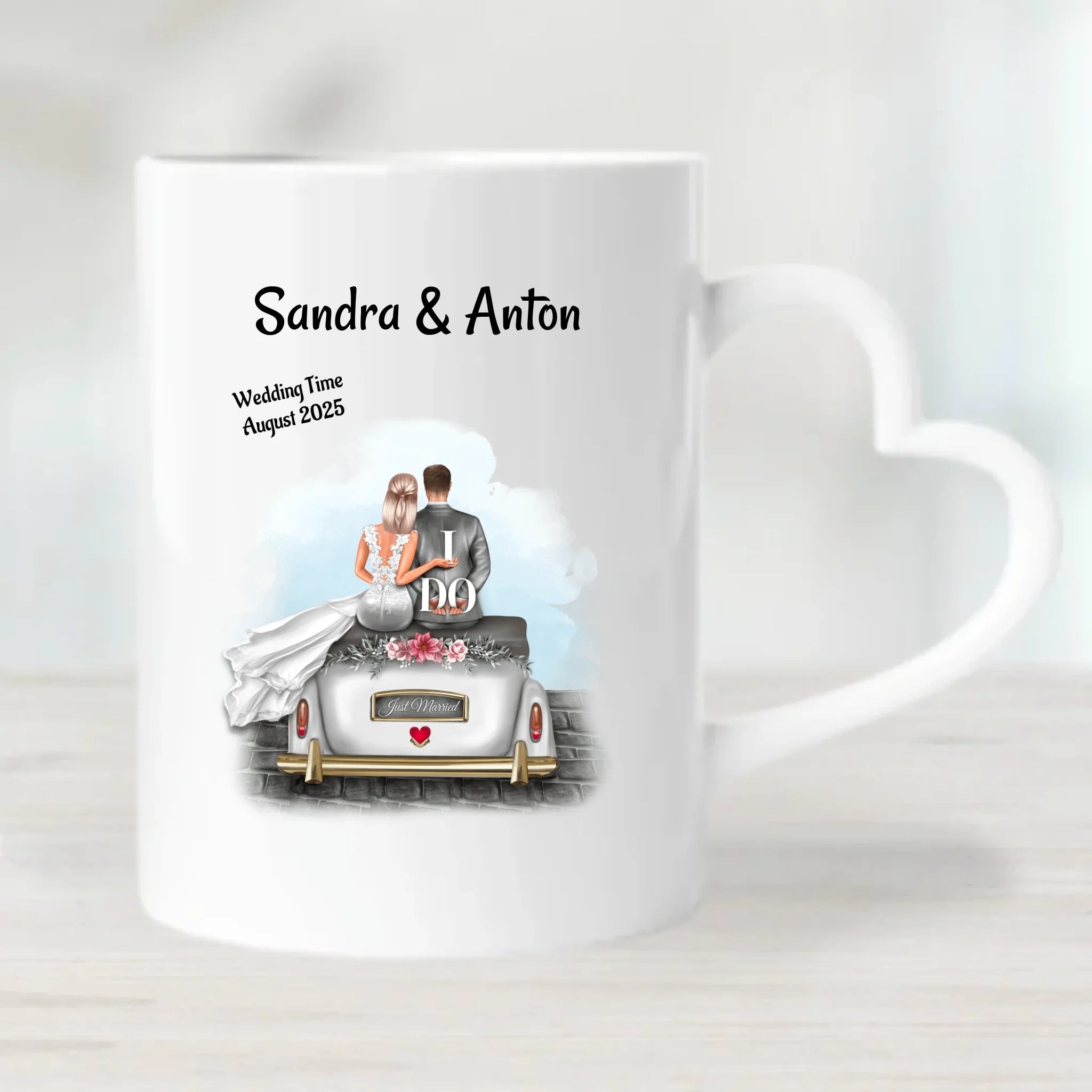 Hochzeitspaar Bild Tasse personalisiert - Cantty