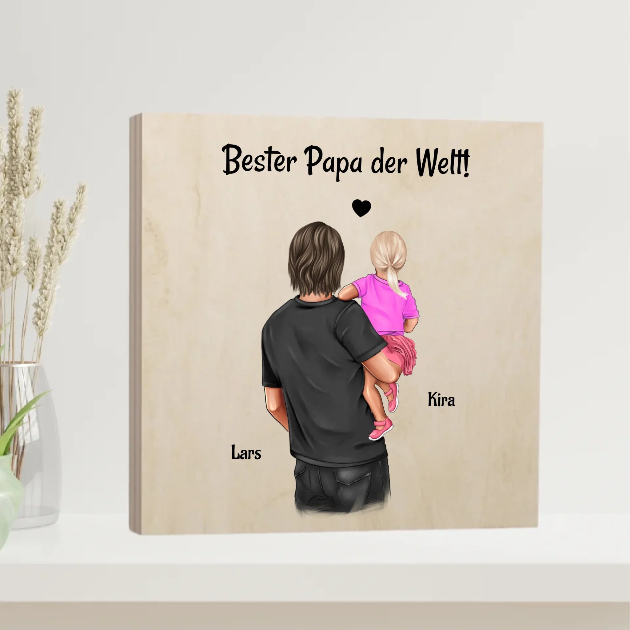 Holzbild Geschenk für Papa kleine Tochter zum Geburtstag & Vatertag - Cantty
