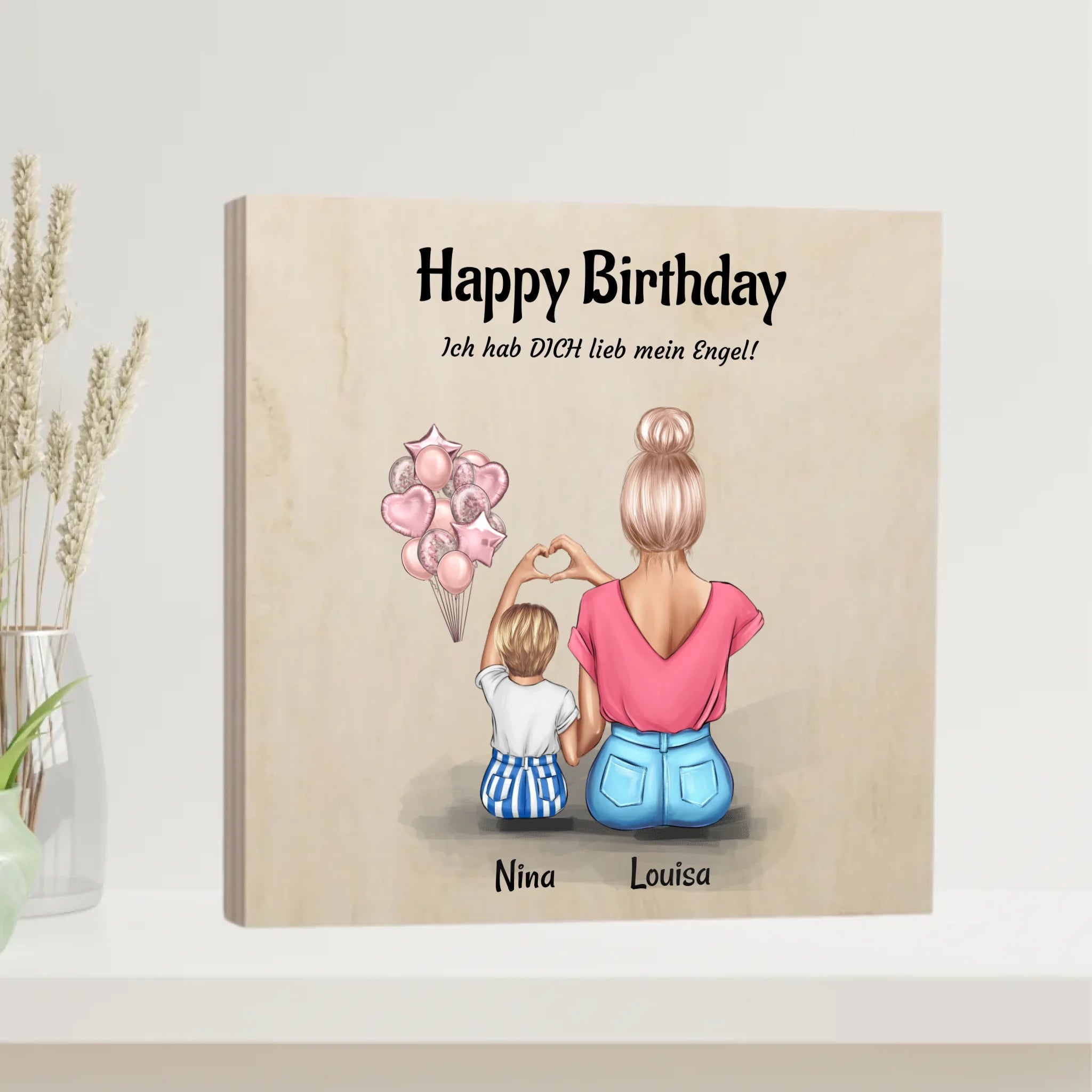 Holzbild Geschenk von Mutter für kleine Tochter - Cantty