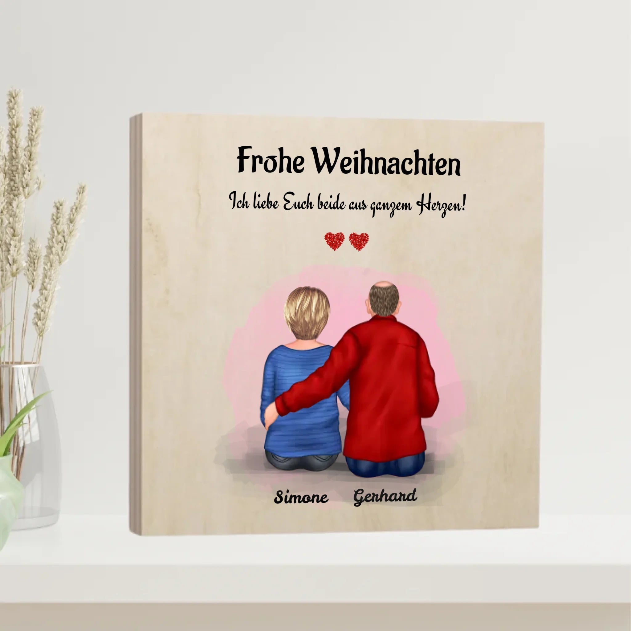 Holzbild Opa und Oma als Weihnachtsgeschenk gestalten - Cantty