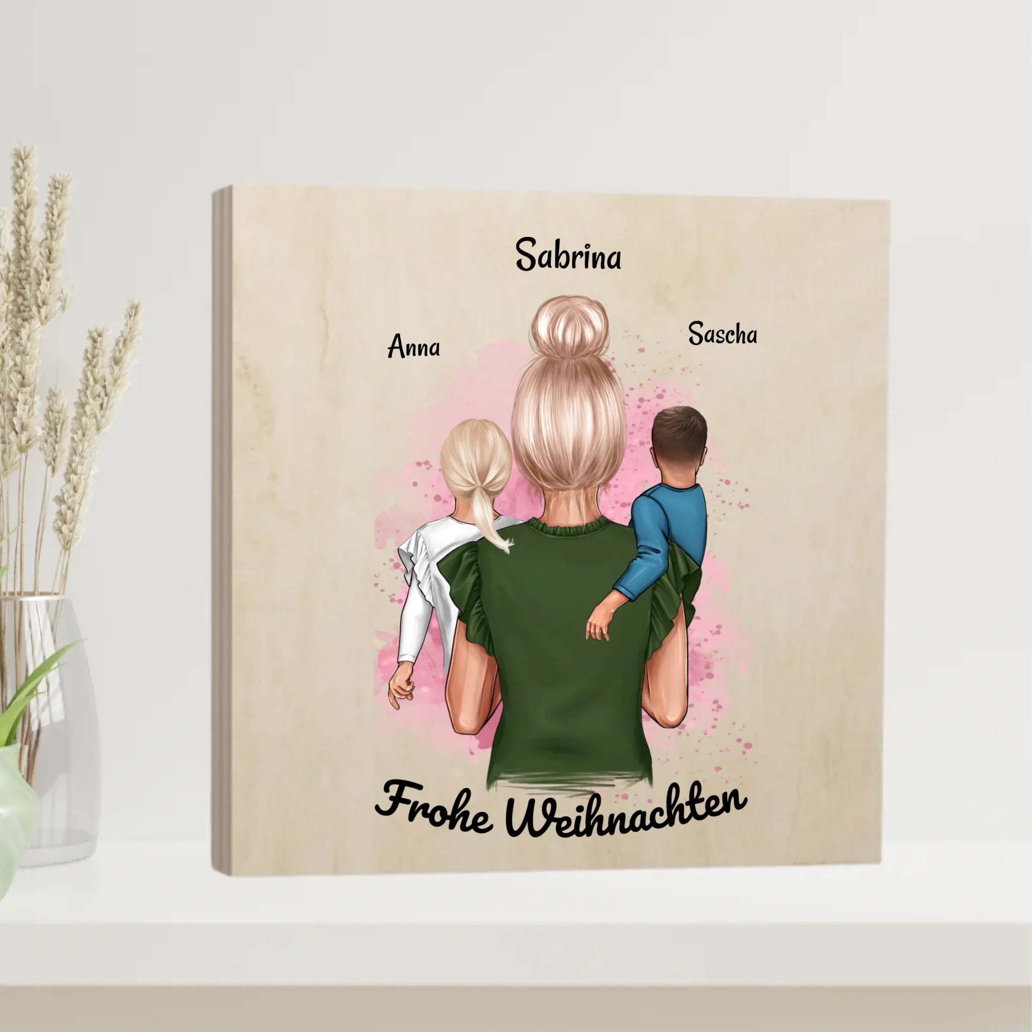 Holzbild Patentante Weihnachtsgeschenk mit Namen - Cantty