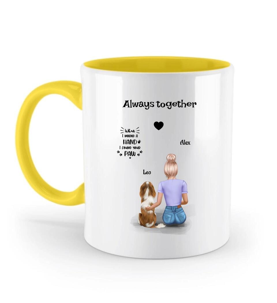 Hundebesitzerin Tasse personalisiert Frau mit Hund - Cantty