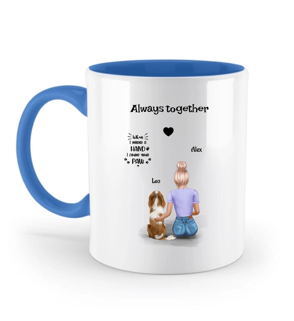 Hundebesitzerin Tasse personalisiert Frau mit Hund - Cantty
