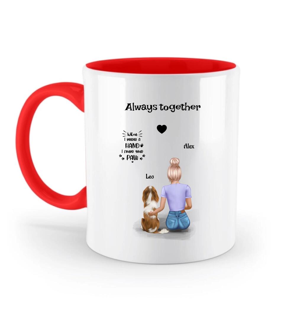 Hundebesitzerin Tasse personalisiert Frau mit Hund - Cantty
