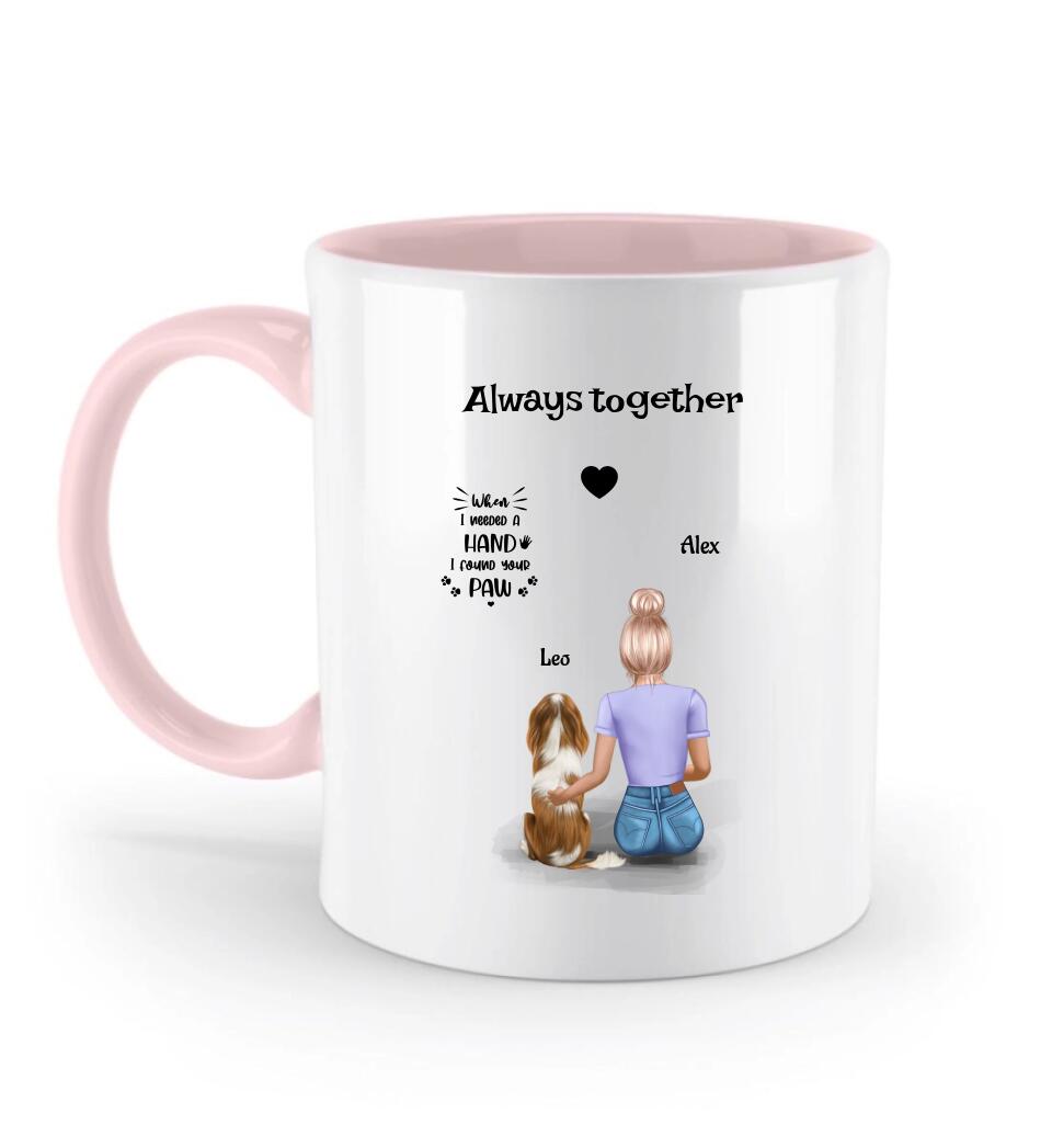 Hundebesitzerin Tasse personalisiert Frau mit Hund - Cantty