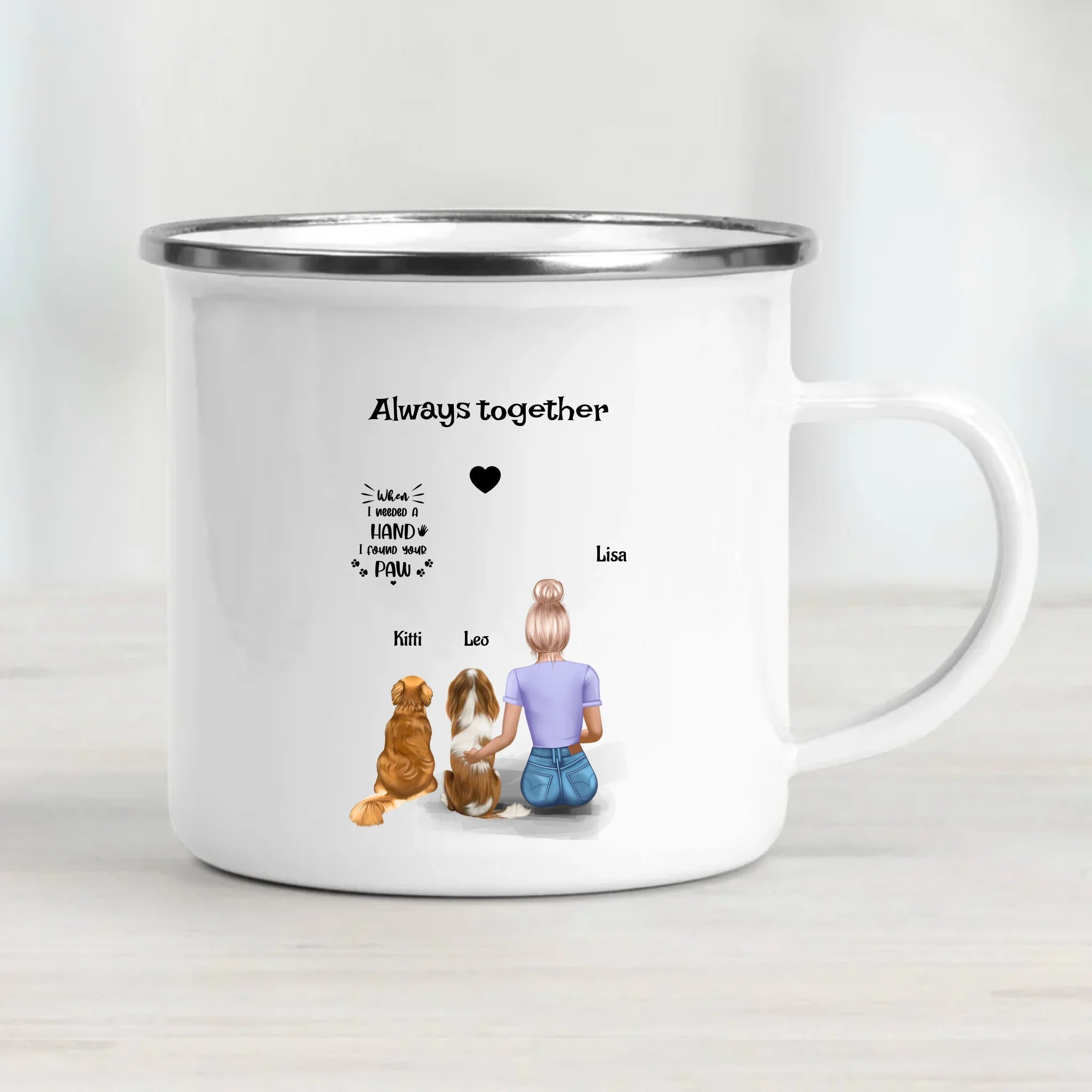 Hundeliebhaberin Tasse personalisiert mit 2 Hunde - Cantty