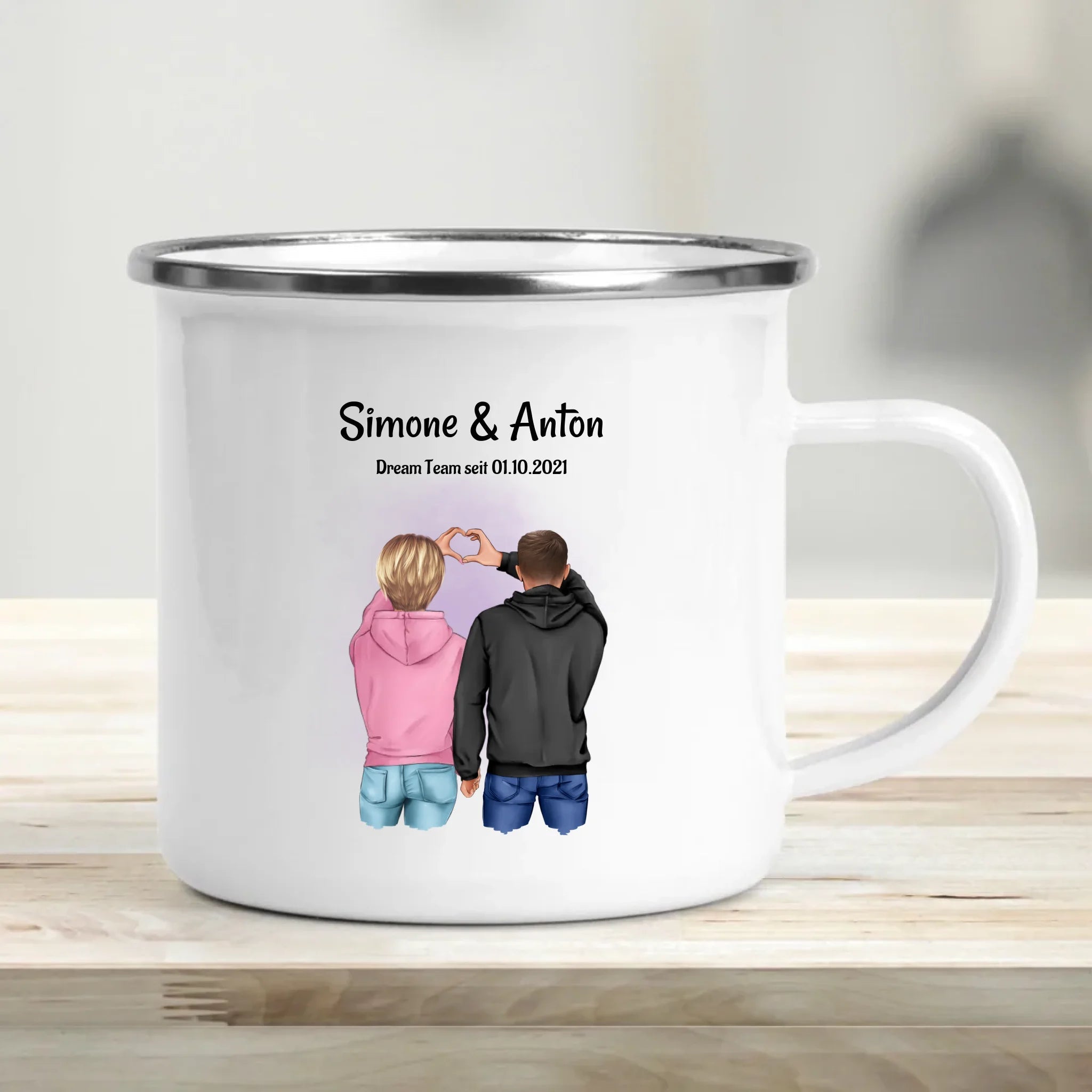 Jahrestag Paar Tasse personalisiert für Freund Freundin Pärchen - Cantty