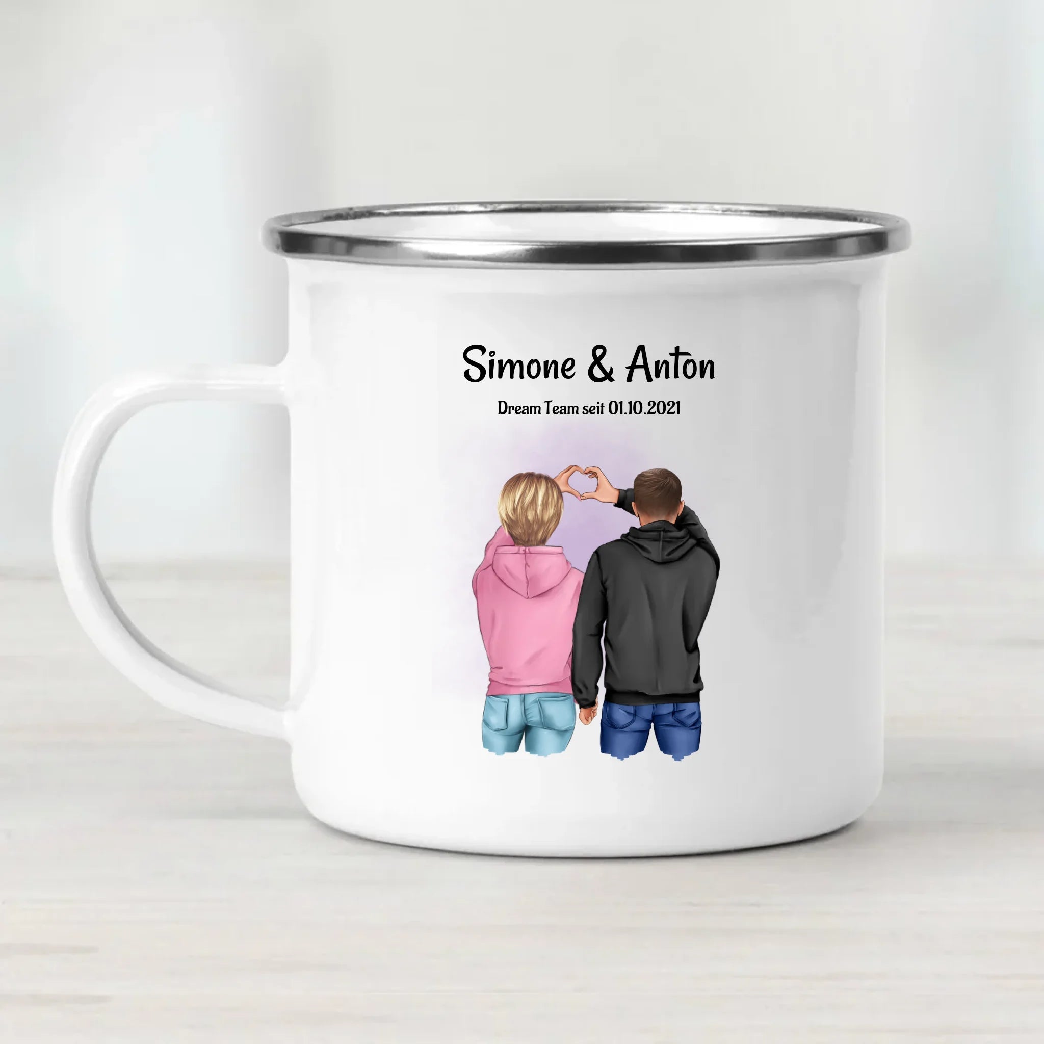Jahrestag Paar Tasse personalisiert für Freund Freundin Pärchen - Cantty