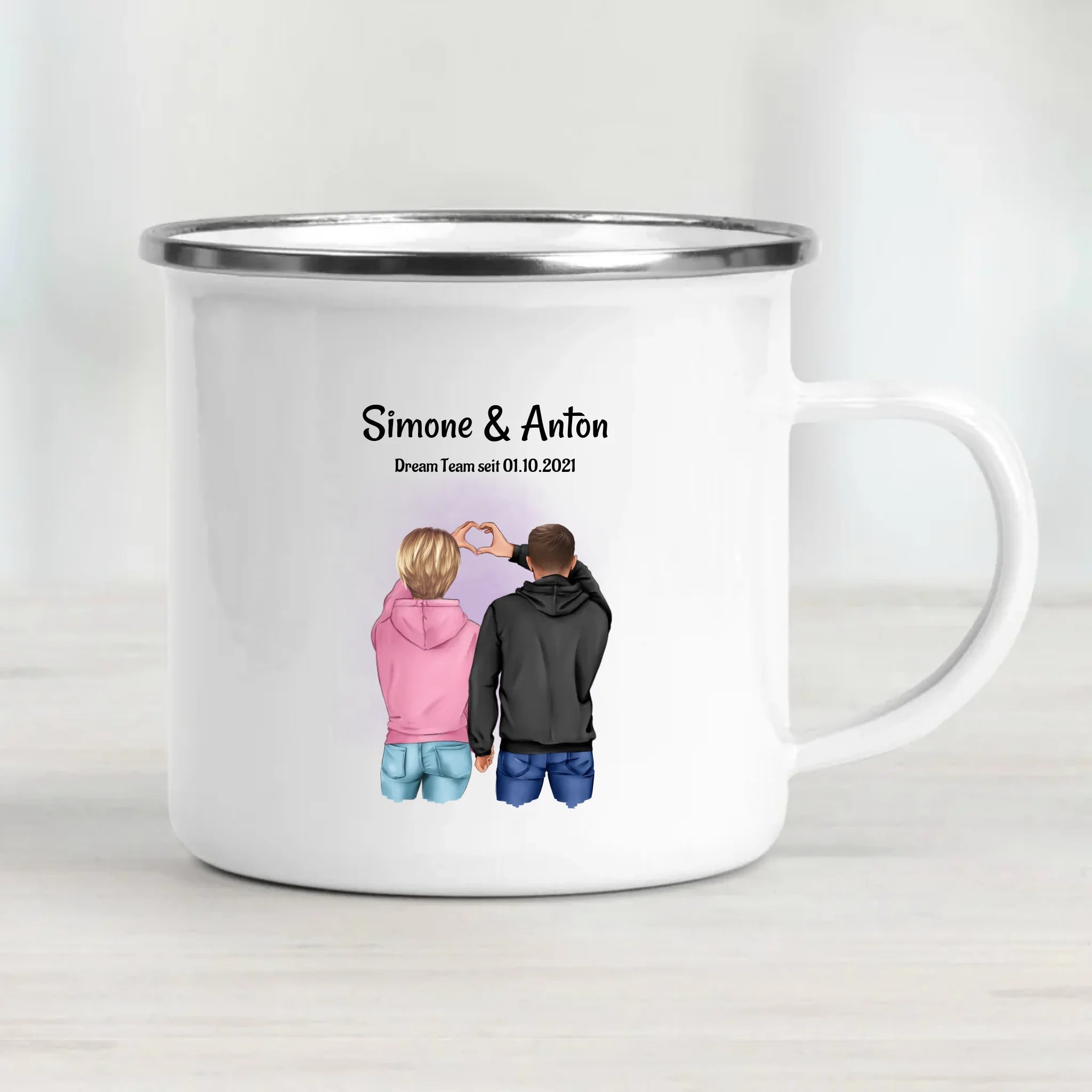 Jahrestag Paar Tasse personalisiert für Freund Freundin Pärchen - Cantty