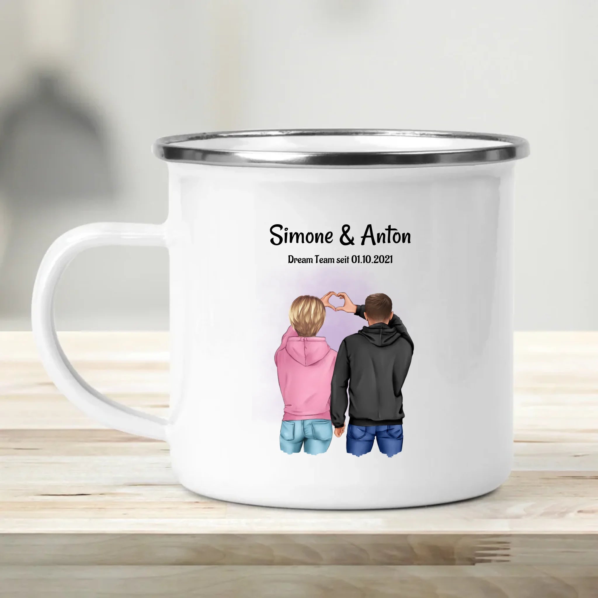 Jahrestag Paar Tasse personalisiert für Freund Freundin Pärchen - Cantty