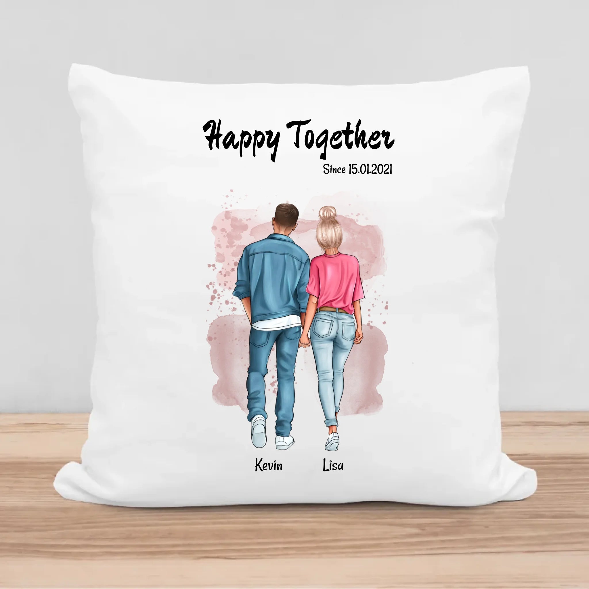 Jahrestagsgeschenk Paar Kissen Geschenk mit Freund Freundin Bild personalisiert - Cantty