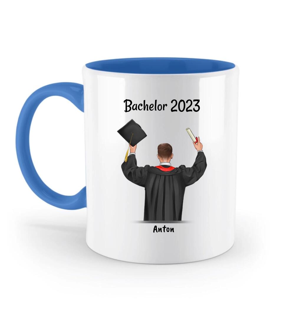 Junge Bachelor Tasse personalisiert zum Abschluss - Cantty