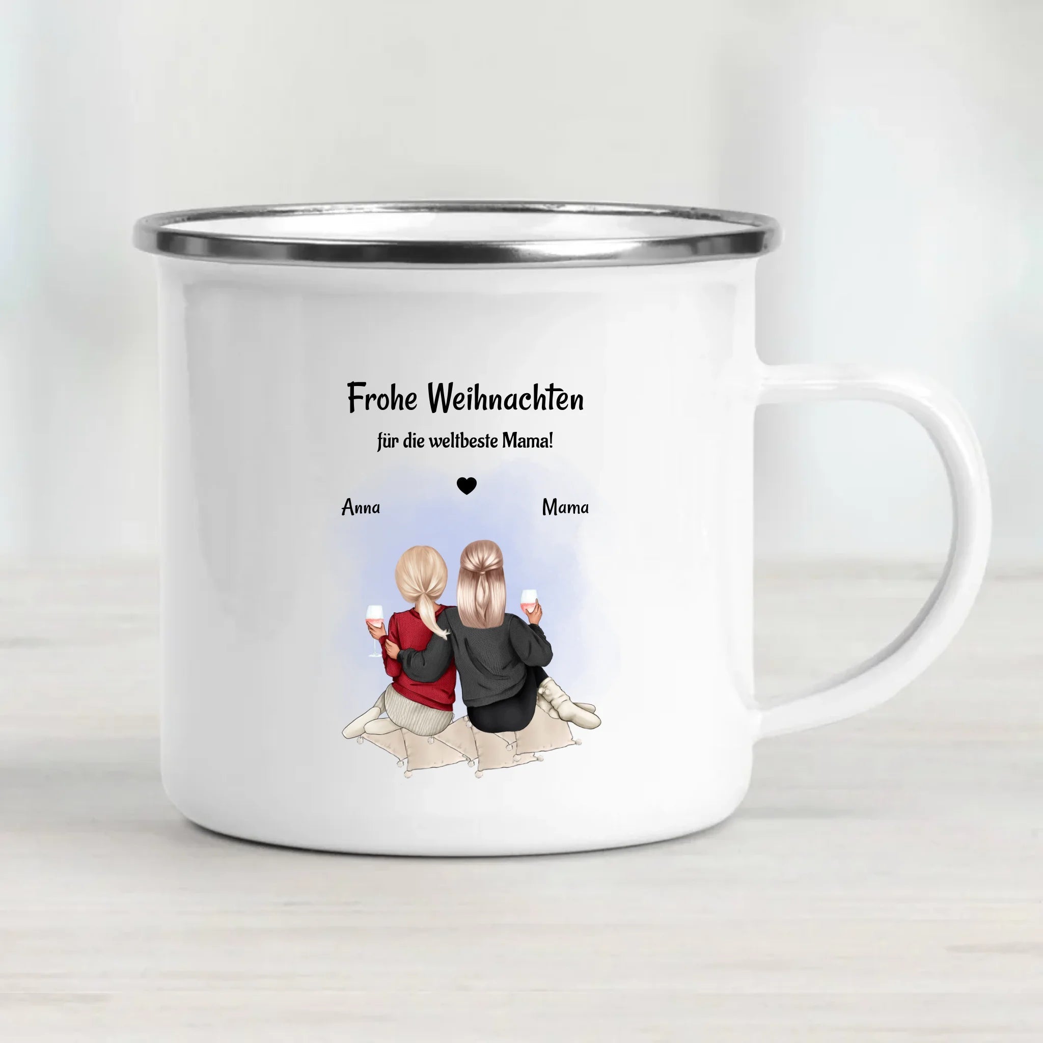 Kaffeetasse & Emaille Tasse Mama Tochter Weihnachtsgeschenk - Cantty