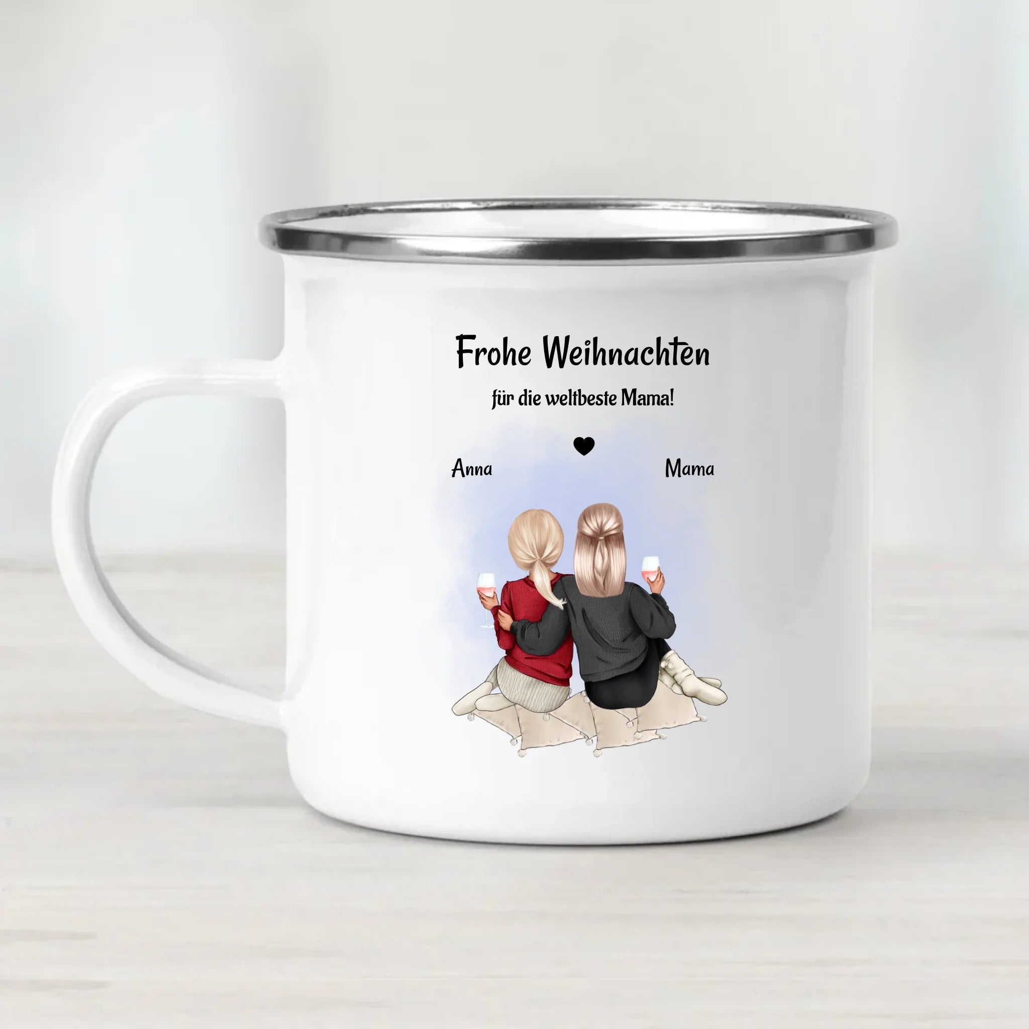 Kaffeetasse & Emaille Tasse Mama Tochter Weihnachtsgeschenk - Cantty