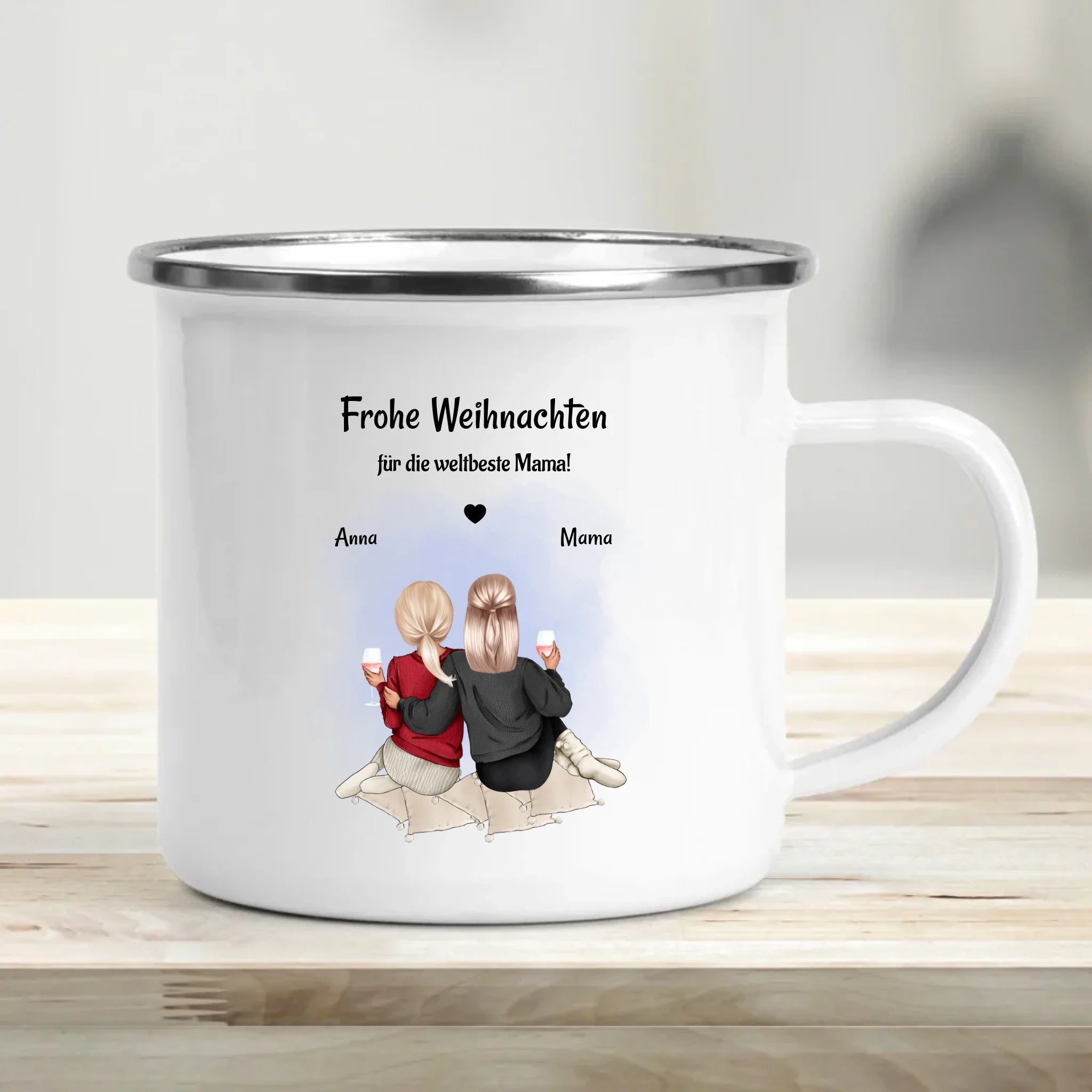 Kaffeetasse & Emaille Tasse Mama Tochter Weihnachtsgeschenk - Cantty