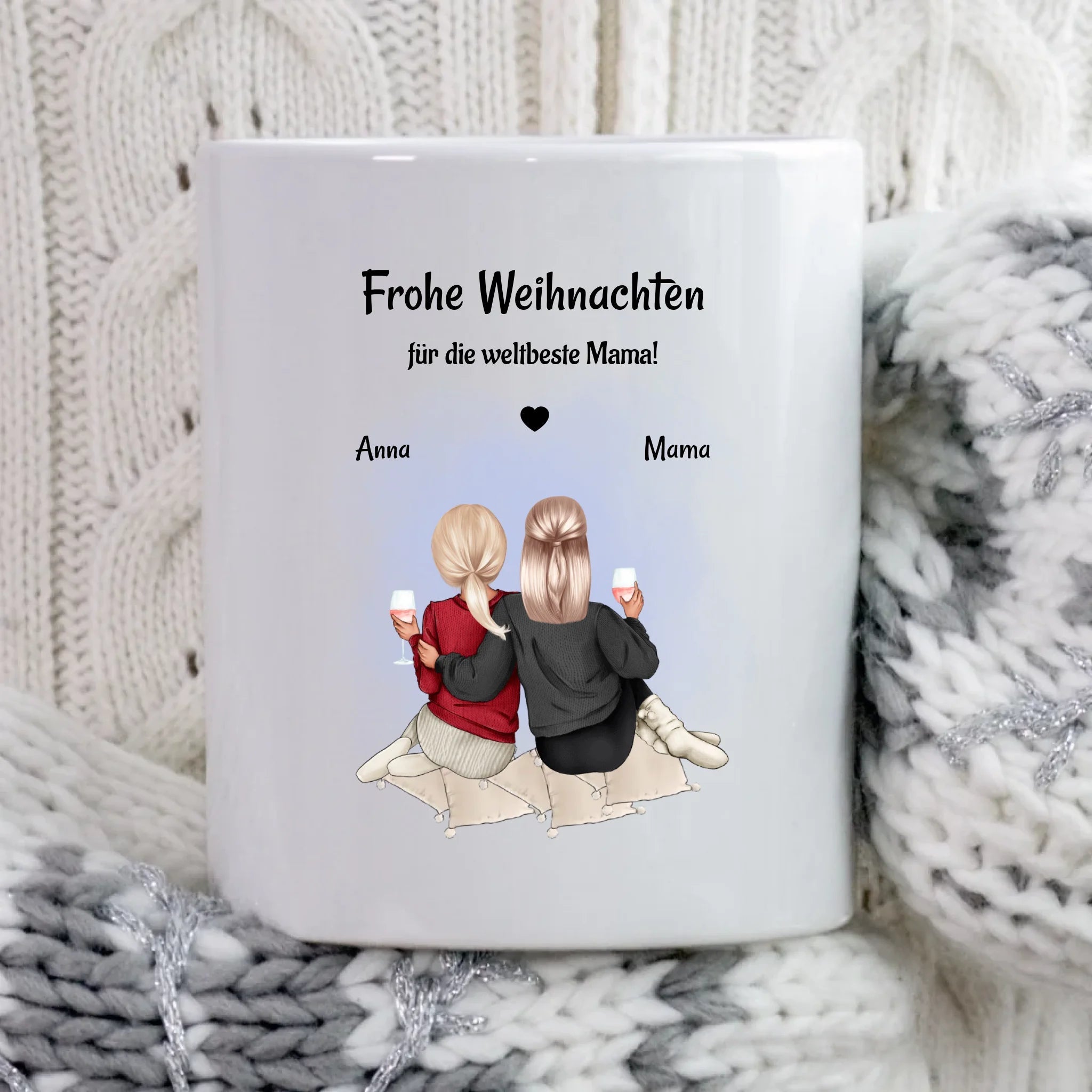 Kaffeetasse & Emaille Tasse Mama Tochter Weihnachtsgeschenk - Cantty