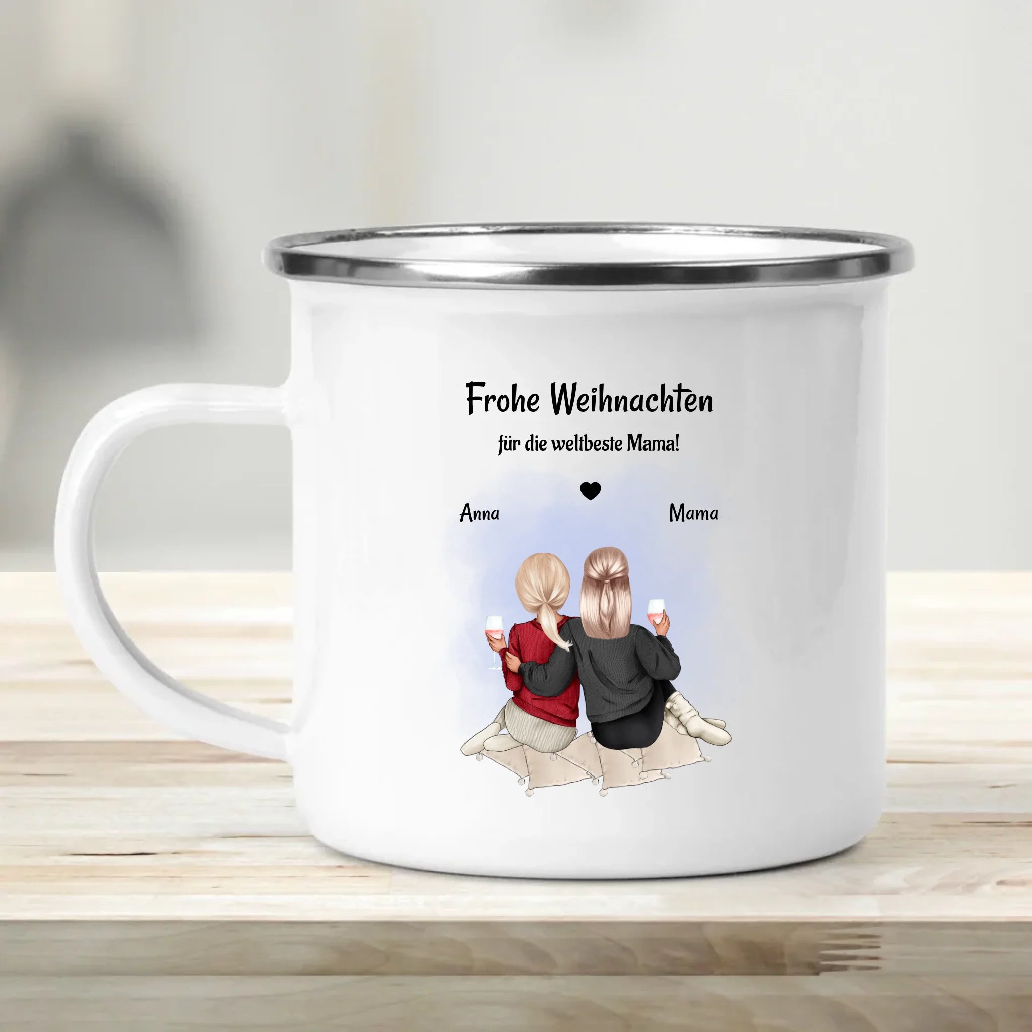 Kaffeetasse & Emaille Tasse Mama Tochter Weihnachtsgeschenk - Cantty