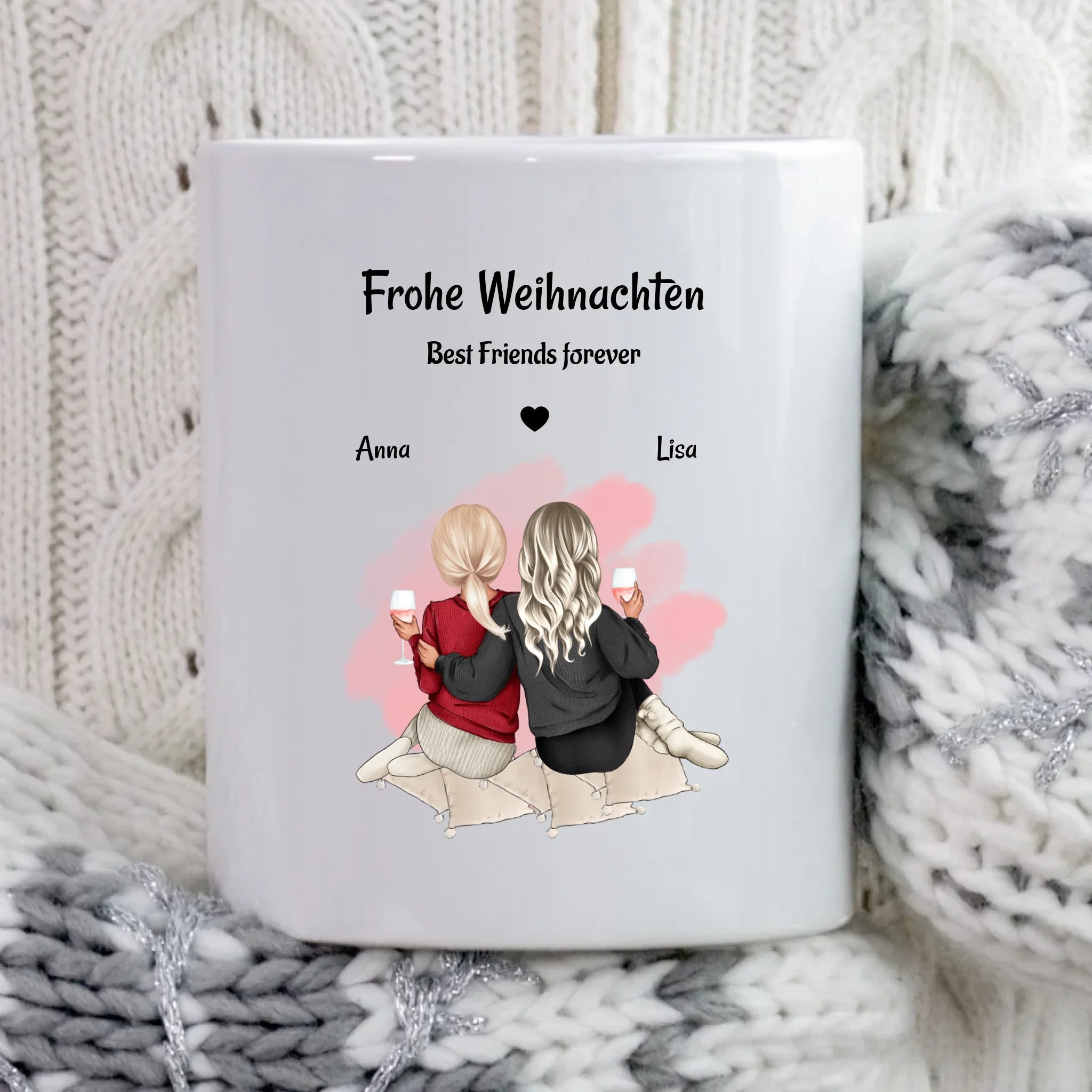 Kaffetasse & Emaille Tasse Geschenk Weihnachten beste Freundin - Cantty