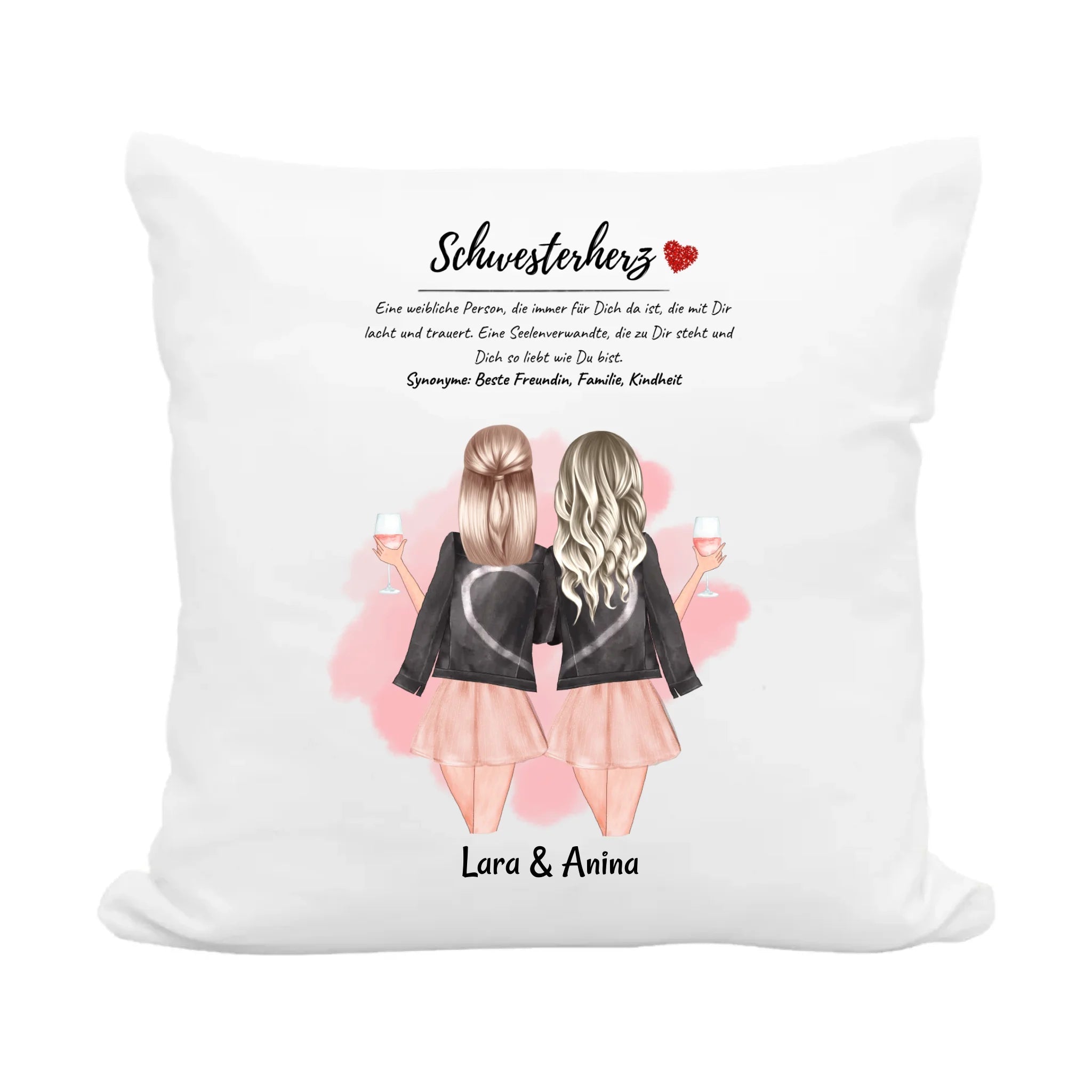 Kissen Geschenk für Schwester mit Namen & Schwesterherz Definition - Cantty
